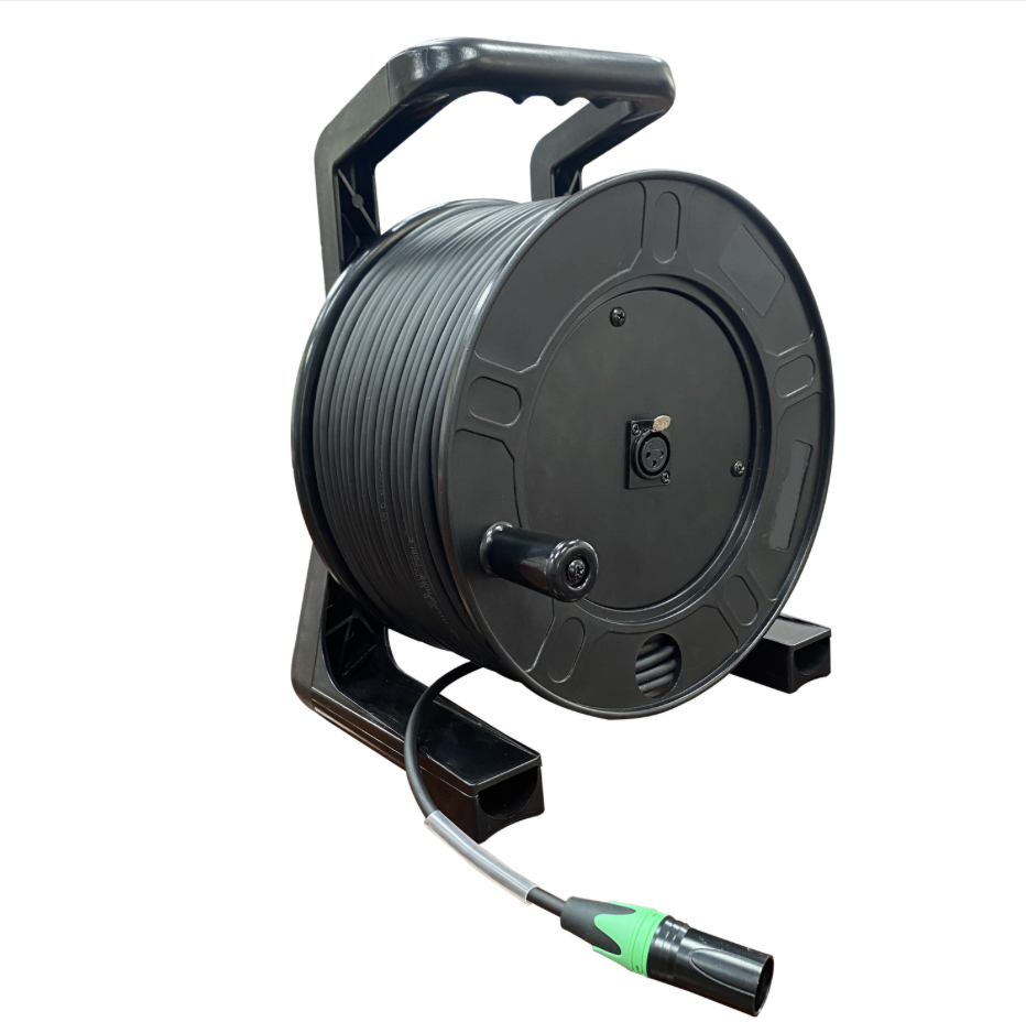 Digital Audio XLR Microphone Cable Reel — 3-Pin XLR Male to 3-Pin XLR Female Panel