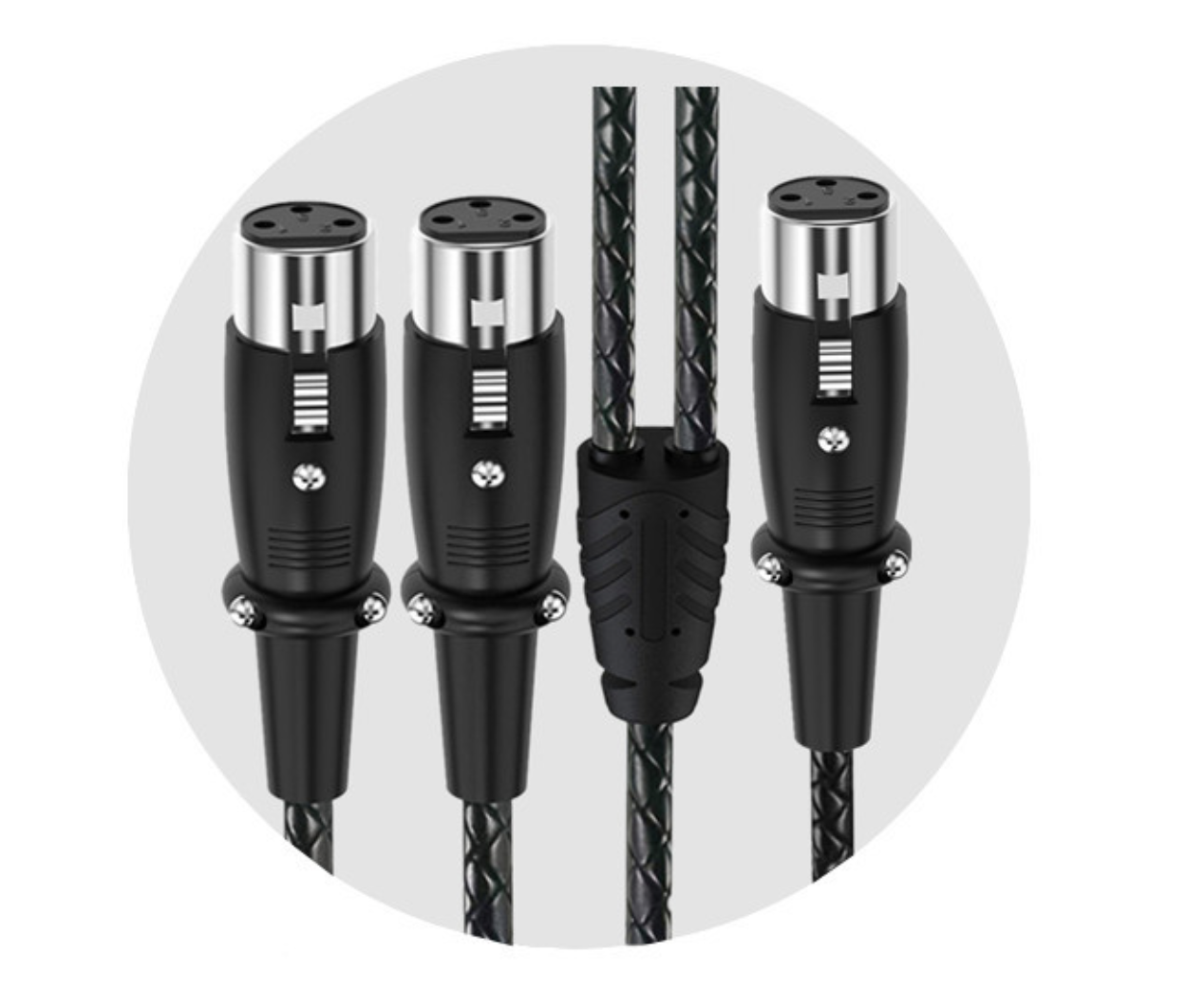 XLR Splitter Cable, 3 Pin 1 Female to 2 Female Y Adapter, Balanced Microphone Audio Connector 0.5m
