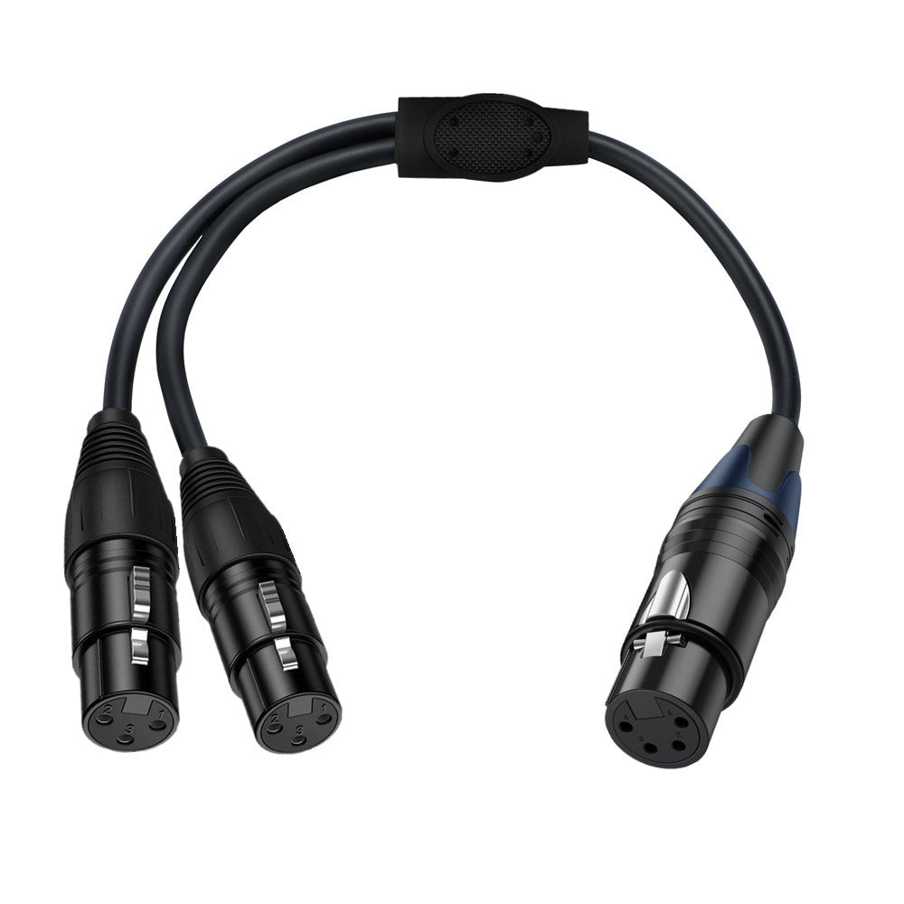 4 pin XLR female to dual 3 pin XLR female splitter cable 0.5m balanced audio