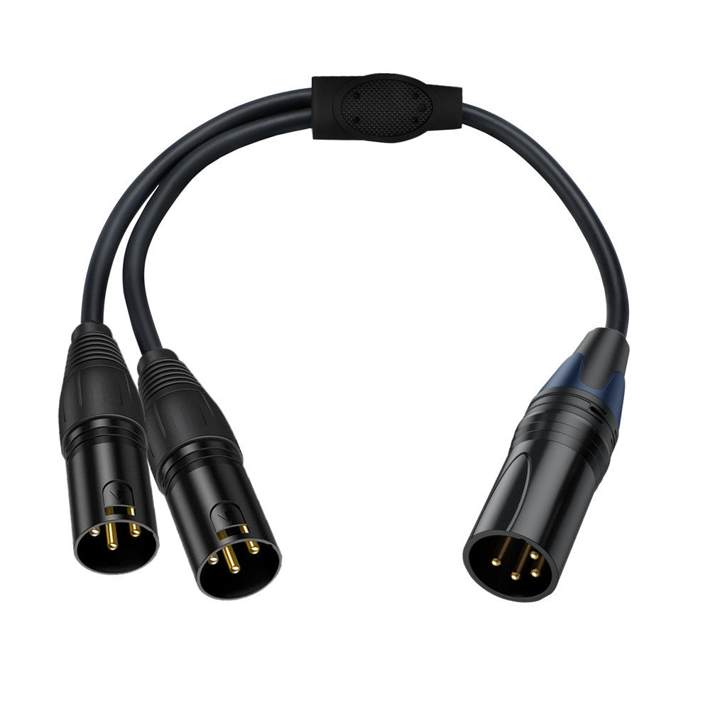 4 pin XLR male to dual 3 pin XLR male splitter cable 0.5m balanced audio