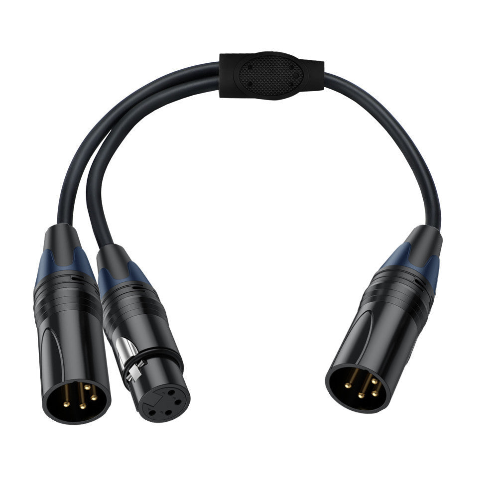 4 pin XLR Y splitter cable 1 male to 2 outputs with male and female connectors