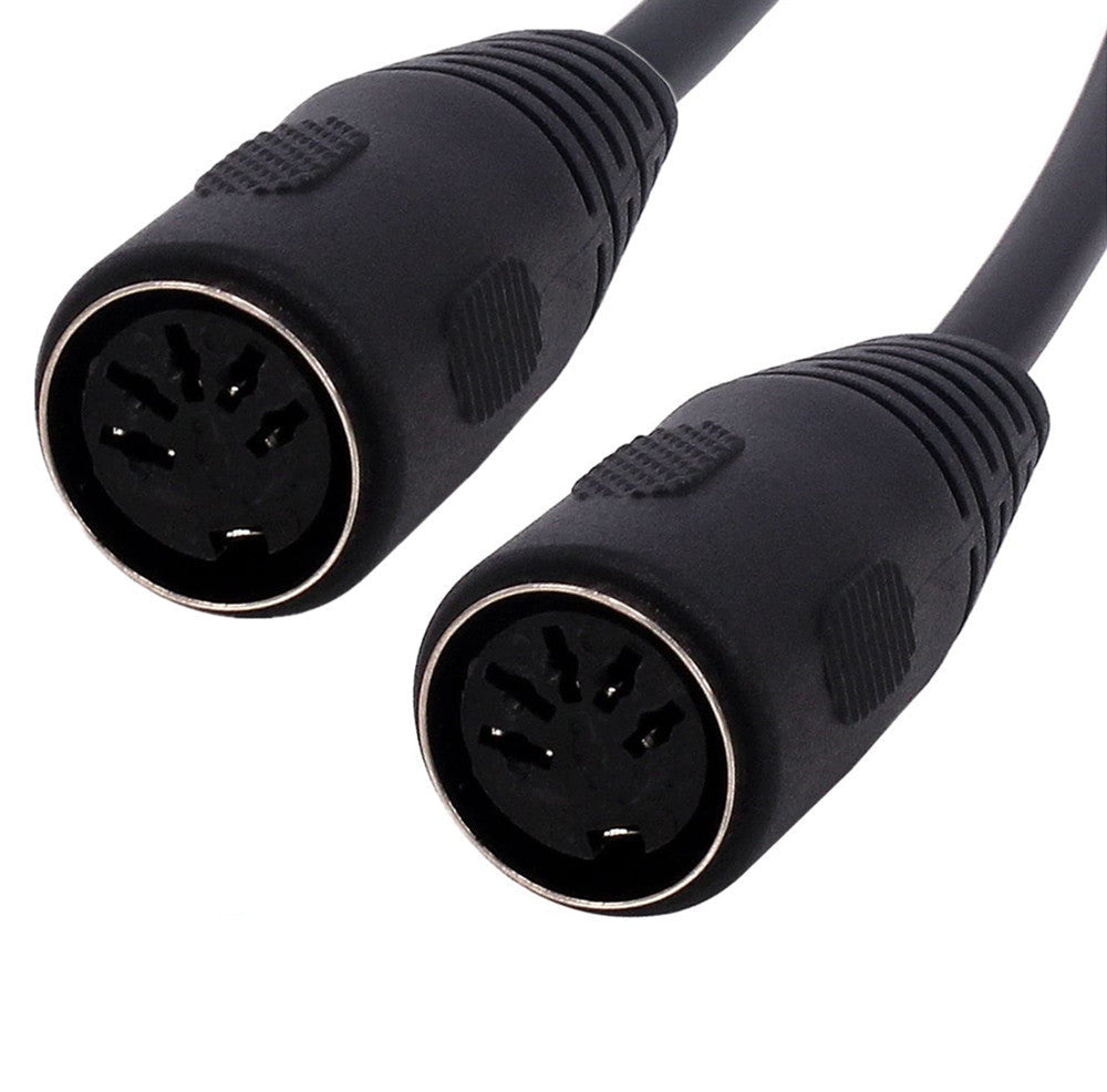 MIDI DIN female to female audio extension cable close-up connectors