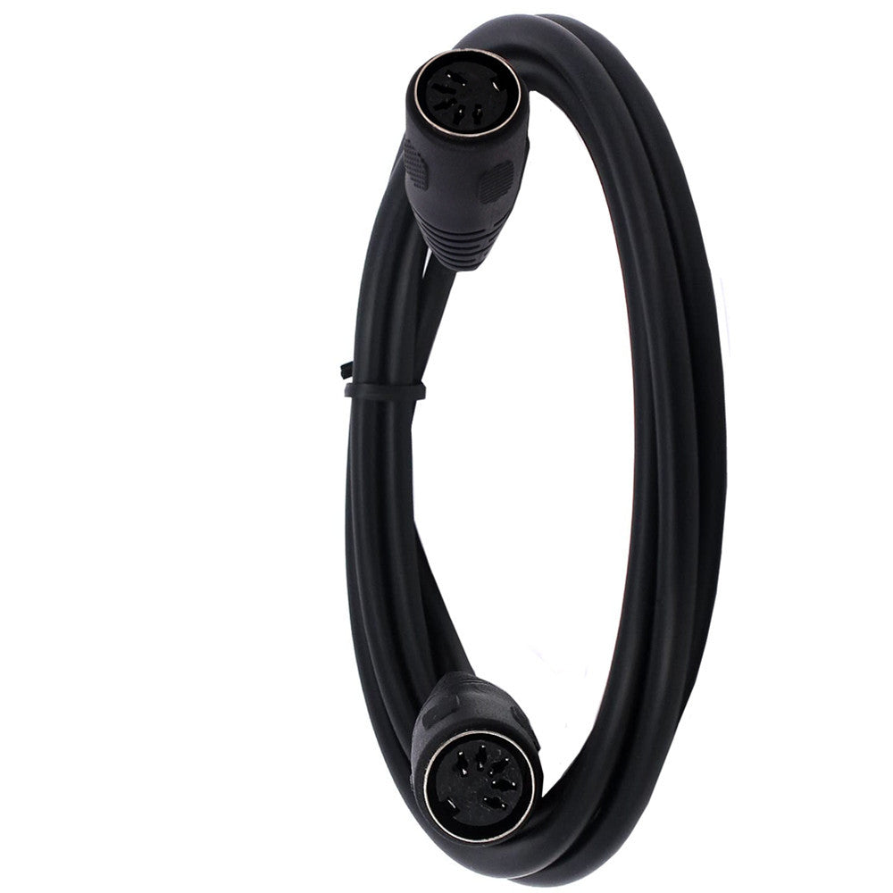 Black 5-pin DIN MIDI coupler cable for electronic instruments and audio gear