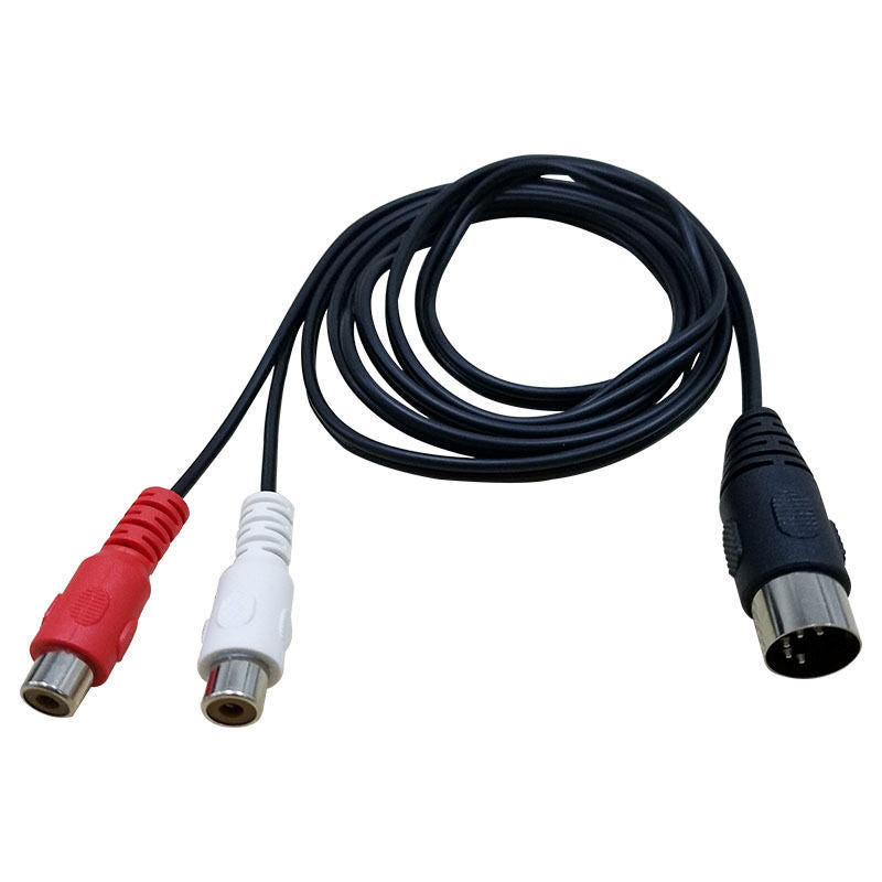 5-pin DIN male to dual RCA female audio cable 1.5m for vintage hi-fi systems
