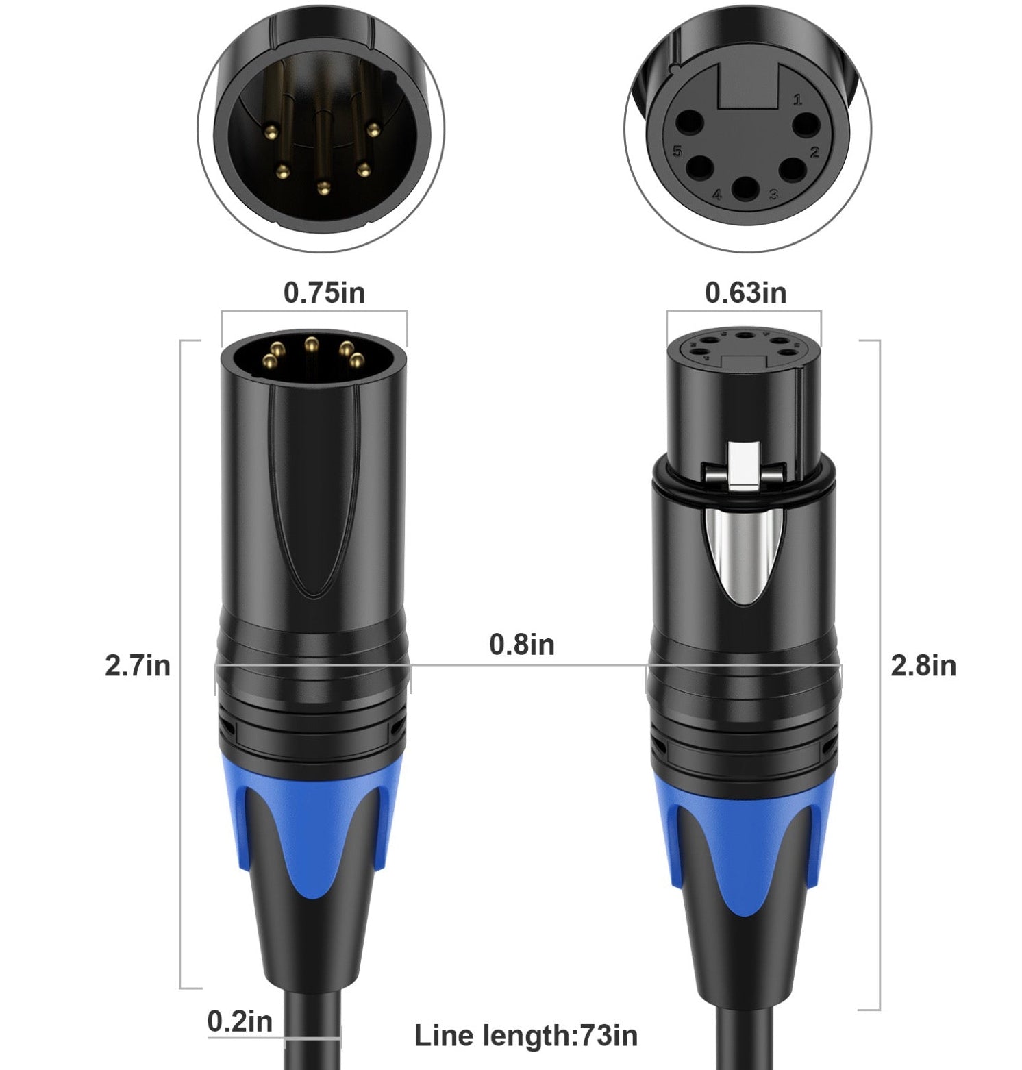 Professional DMX512 lighting cable for stage productions events and theatre installations