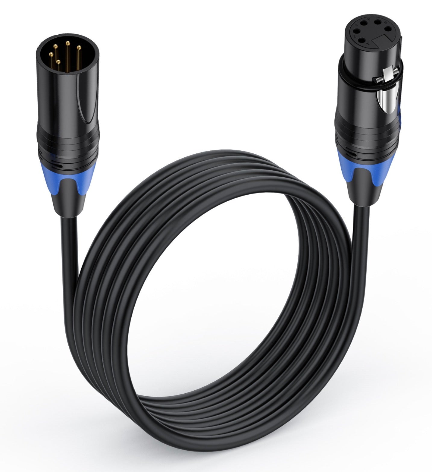 5 pin XLR male to female DMX512 lighting control cable for stage and event lighting