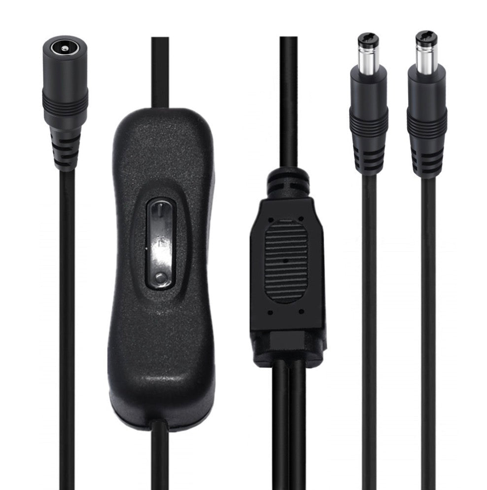 12V DC Y cable with inline on off switch