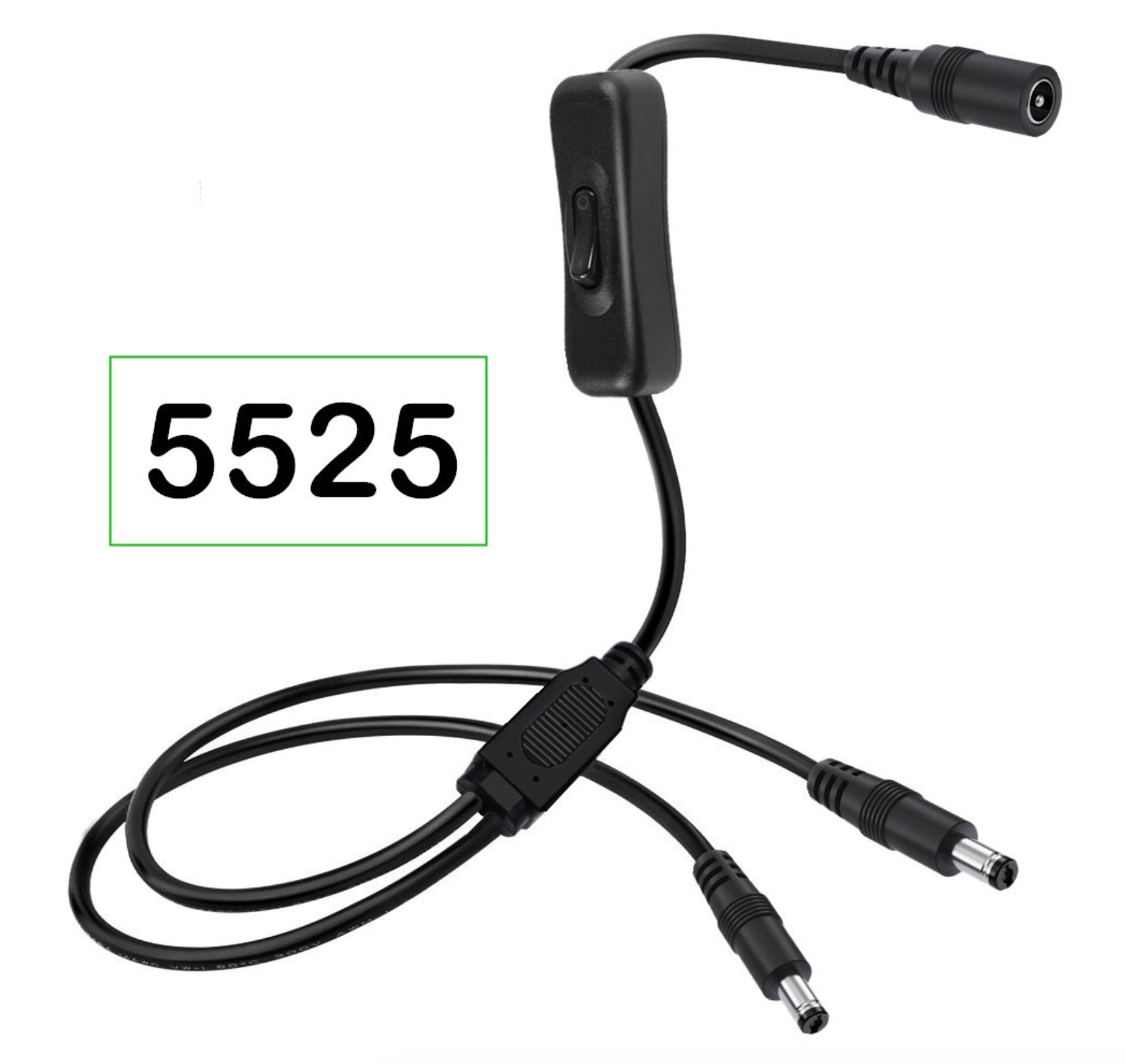 DC power Y cable with inline on off switch