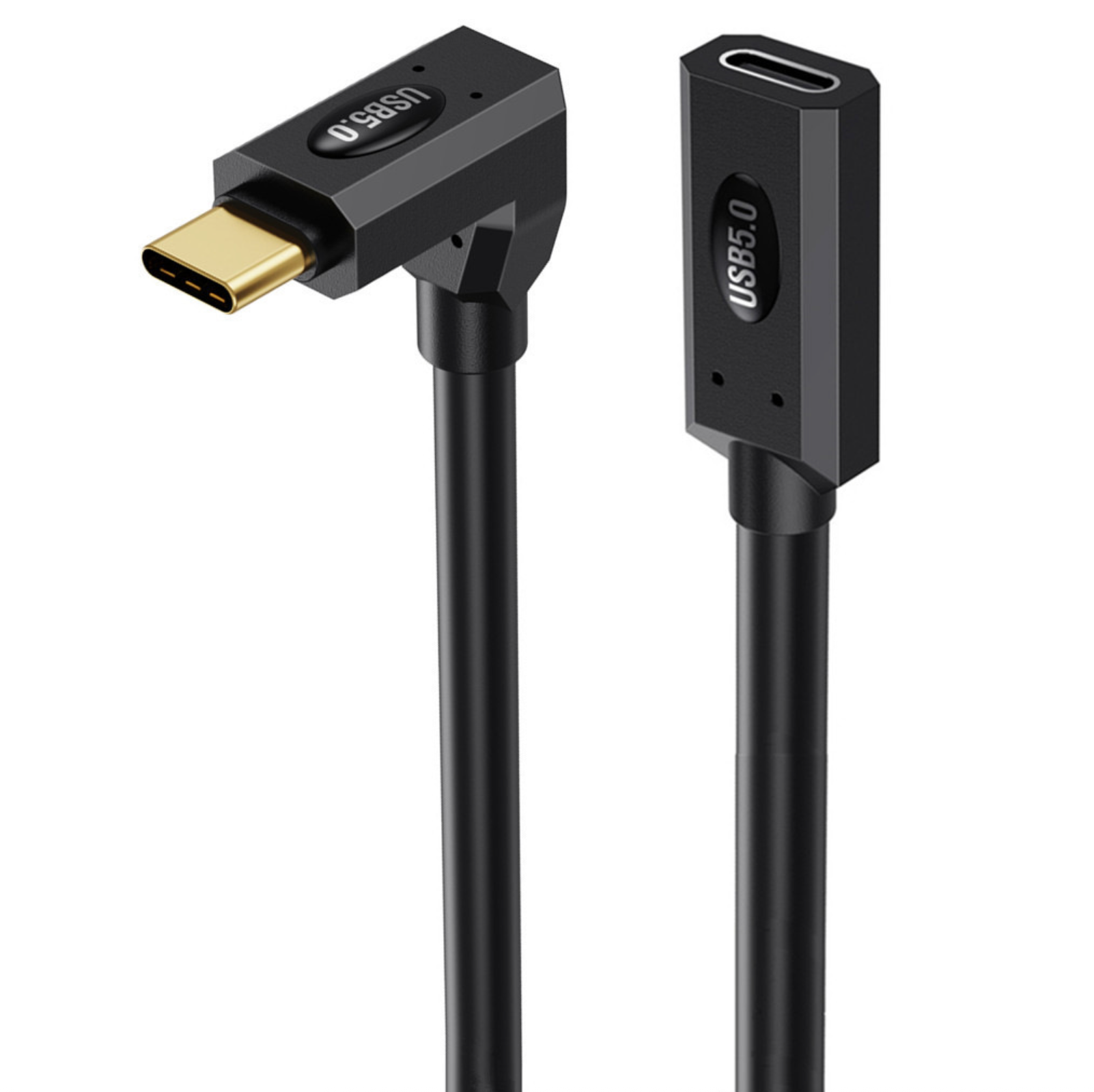 USB 5.0 Type-C Coiled Extension Cable, (Male to Female)｜80Gbps｜240W Fast Charging｜1m