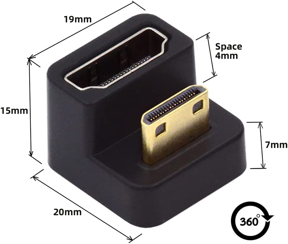 Mini HDMI Male to HDMI Female Extension Adapter Converter