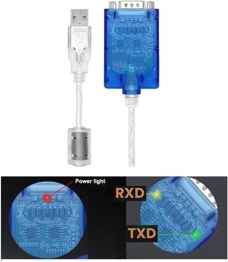 USB to RS232 Serial Adapter Cable DB9 Male USB 2.0 1.5m