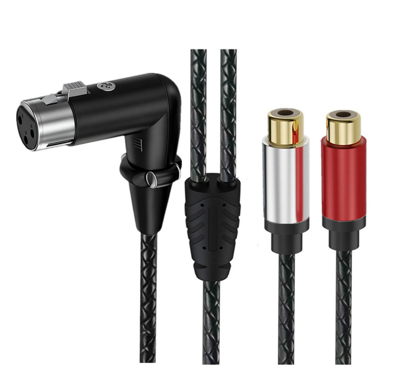Dual RCA Female to Angled XLR Female Cable – 3Pin XLR to 2 RCA Y Splitter Patch Cord for Microphone, Mixer, Amplifier, Stereo System