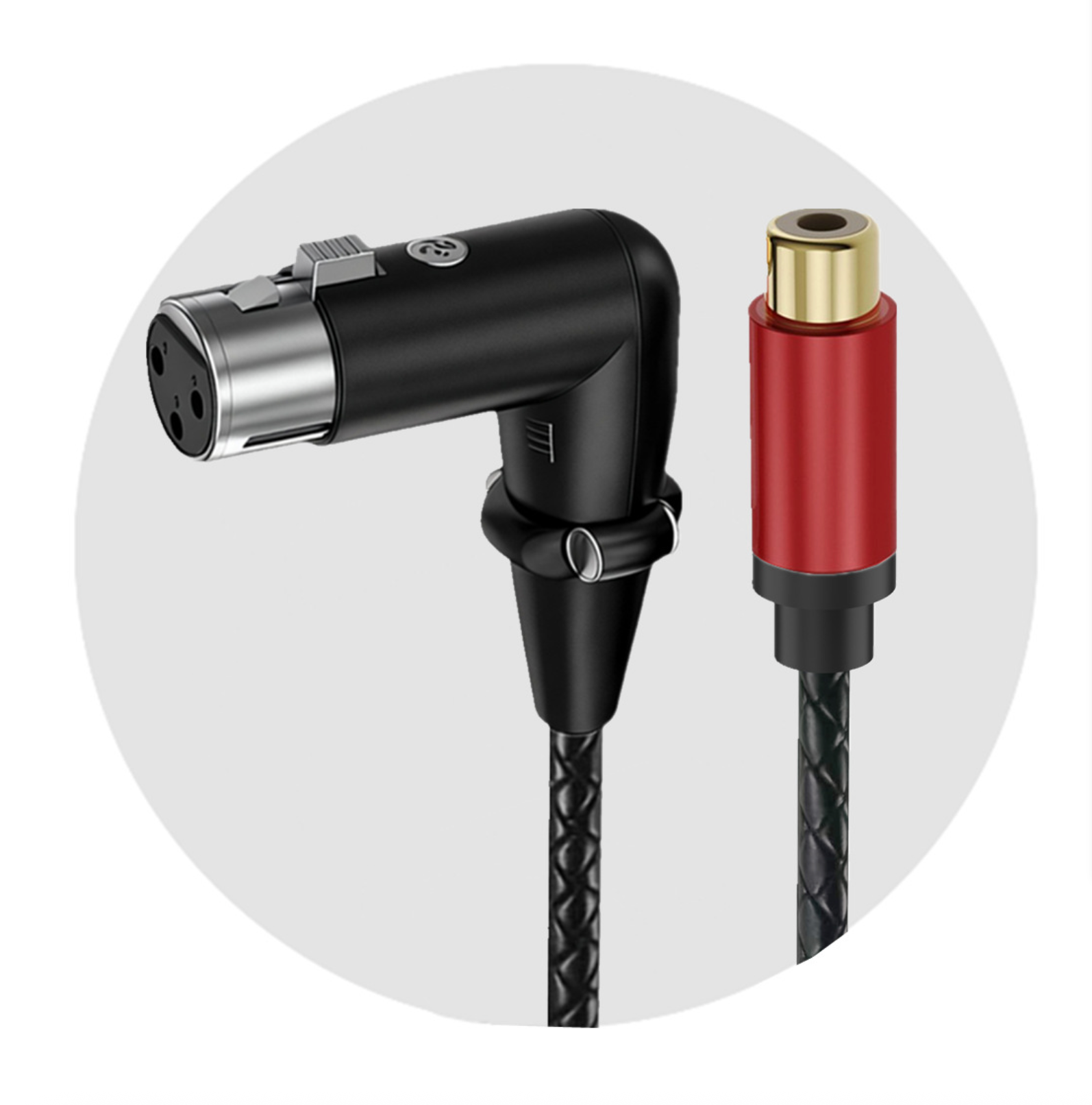 RCA Angled Female to 3-Pin XLR Female Audio Cable – Stereo Adapter Connector for Microphone, Mixer & Pro Audio
