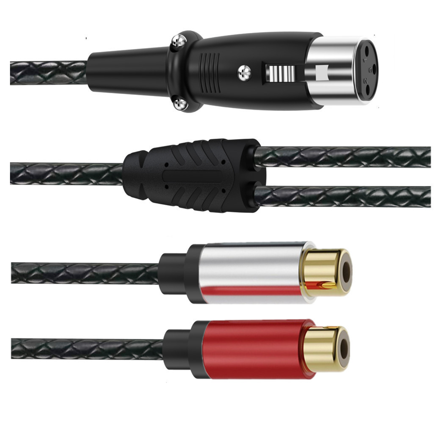 Dual RCA Female to XLR Female Y Splitter Cable – 3 Pin XLR to 2 RCA Stereo Audio Adapter for Microphone & Mixer