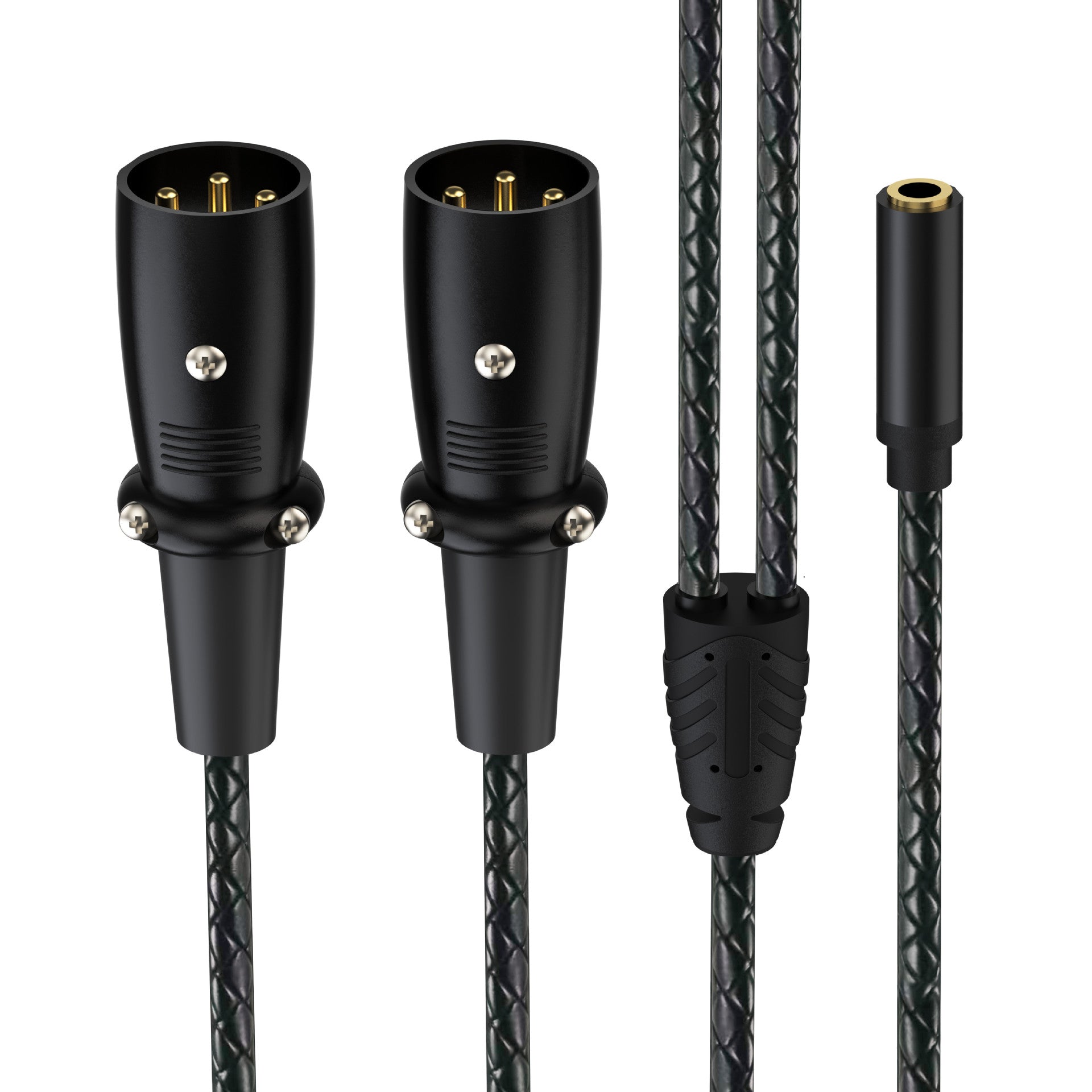 3.5mm TRS female to dual XLR male Y splitter audio cable