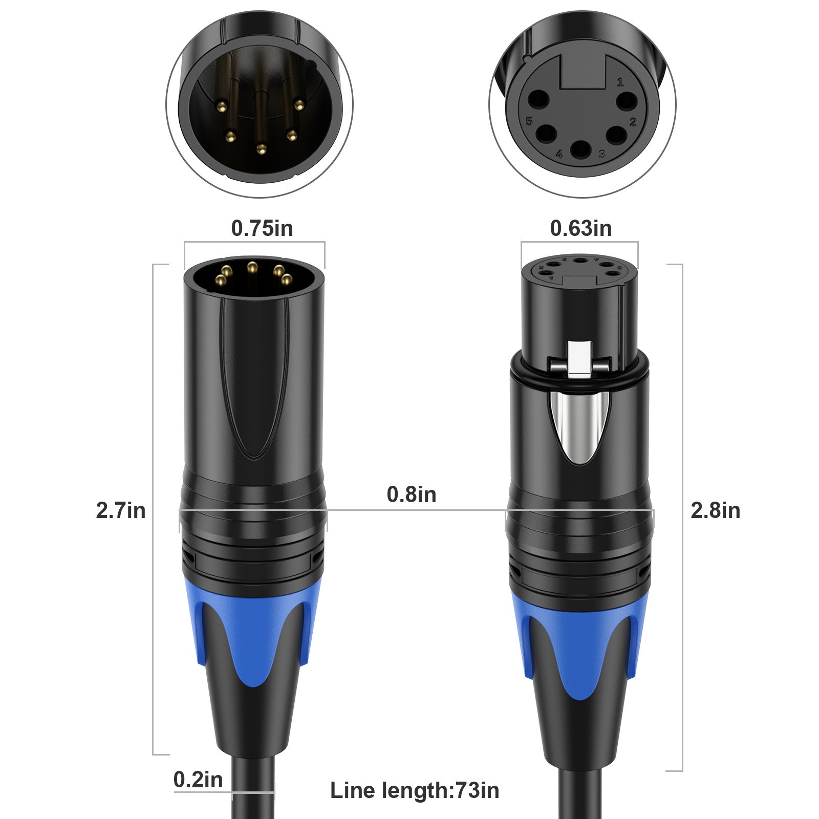 5 pin XLR DMX splitter cable