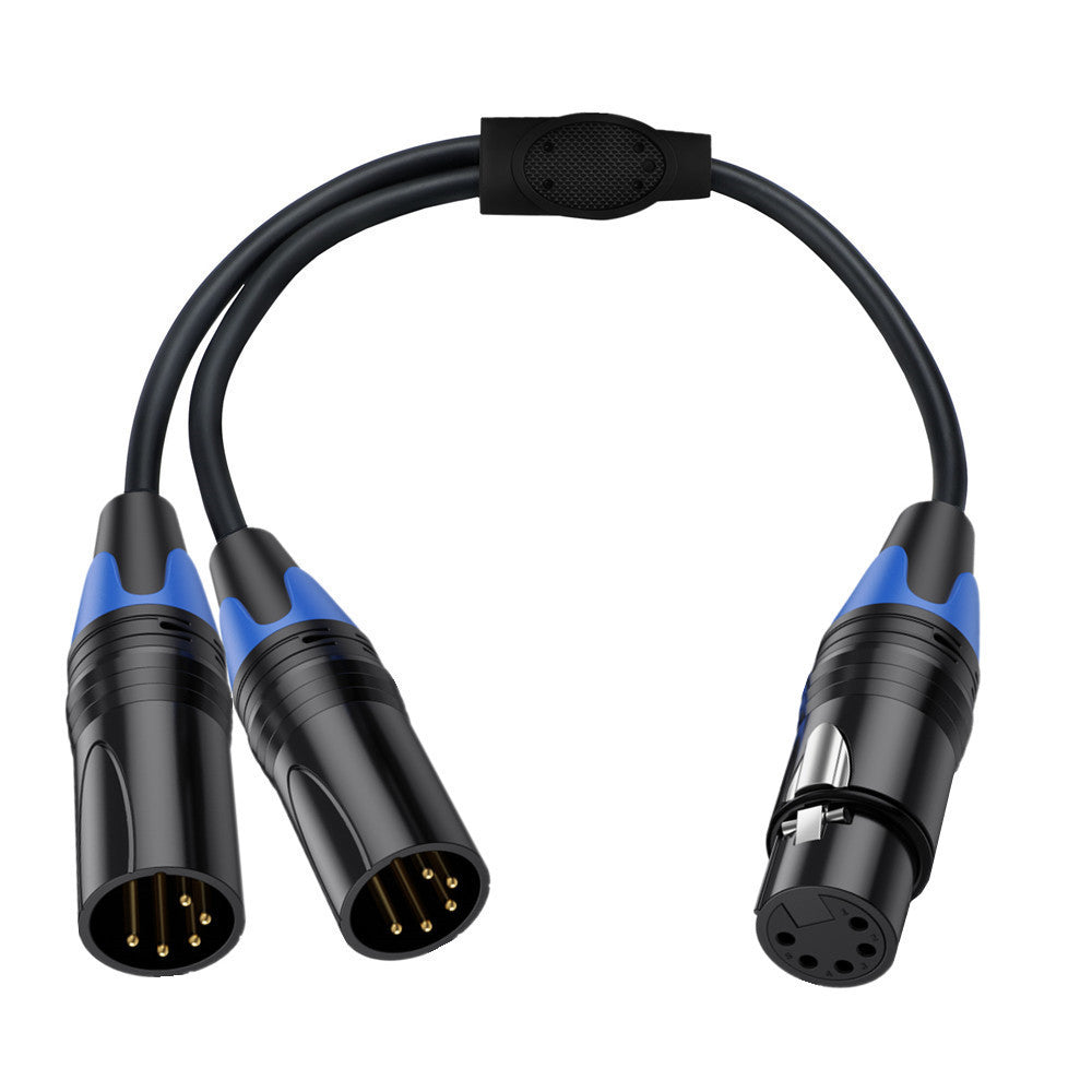 5 pin XLR DMX Y splitter cable 1 female to 2 male connectors 0.5m