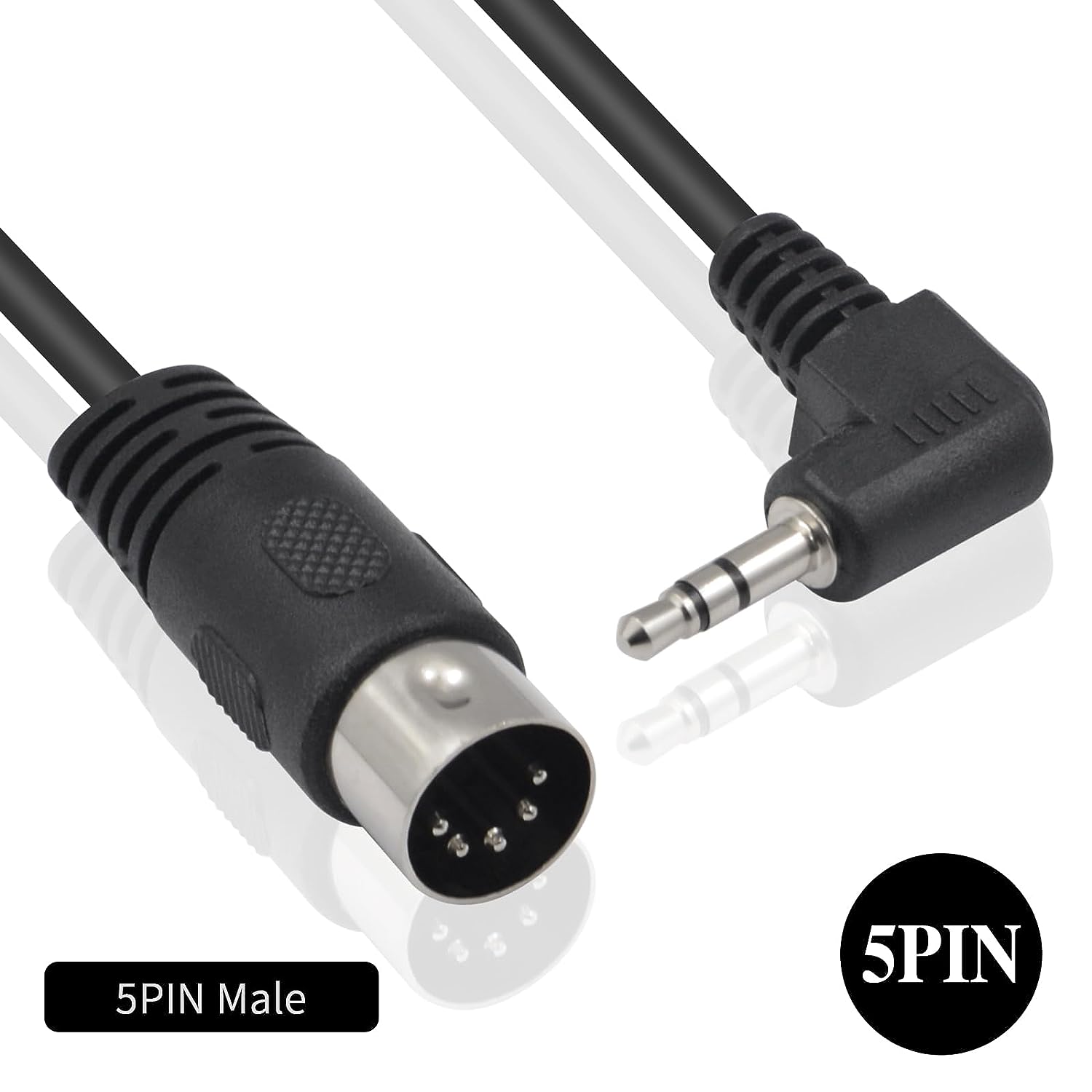 5Pin Din Male to 3.5mm (1/8 inch) TRS Stereo Male Audio Cable