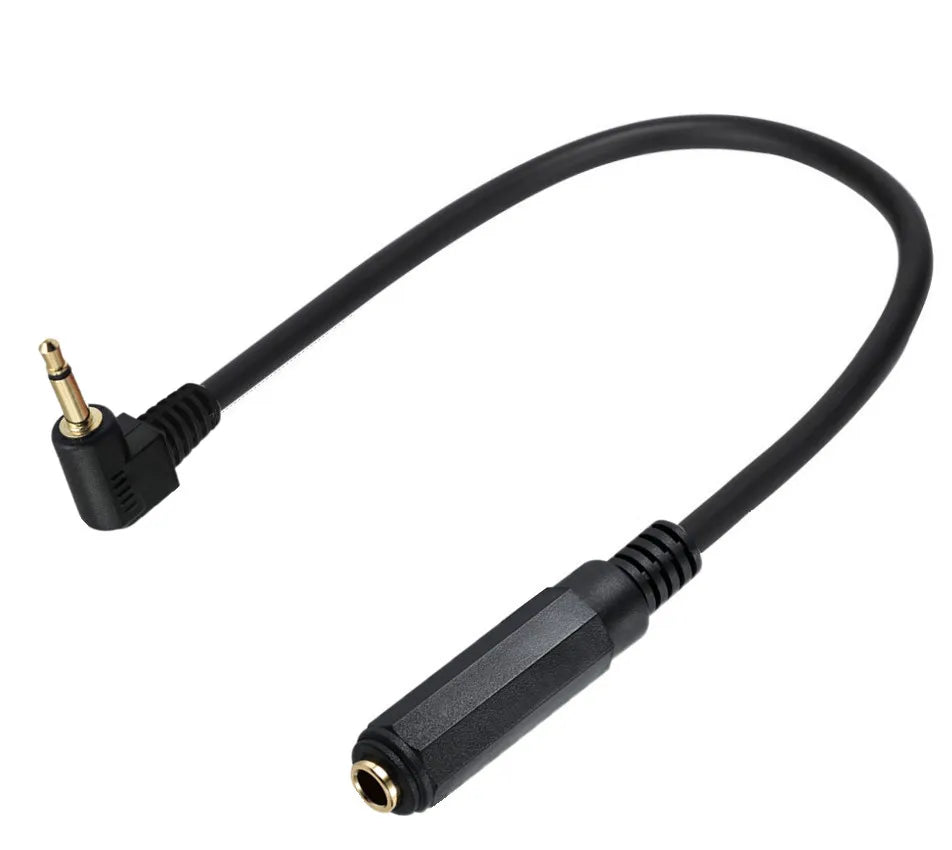 6.35mm mono female audio extension cable with angled 3.5mm connector