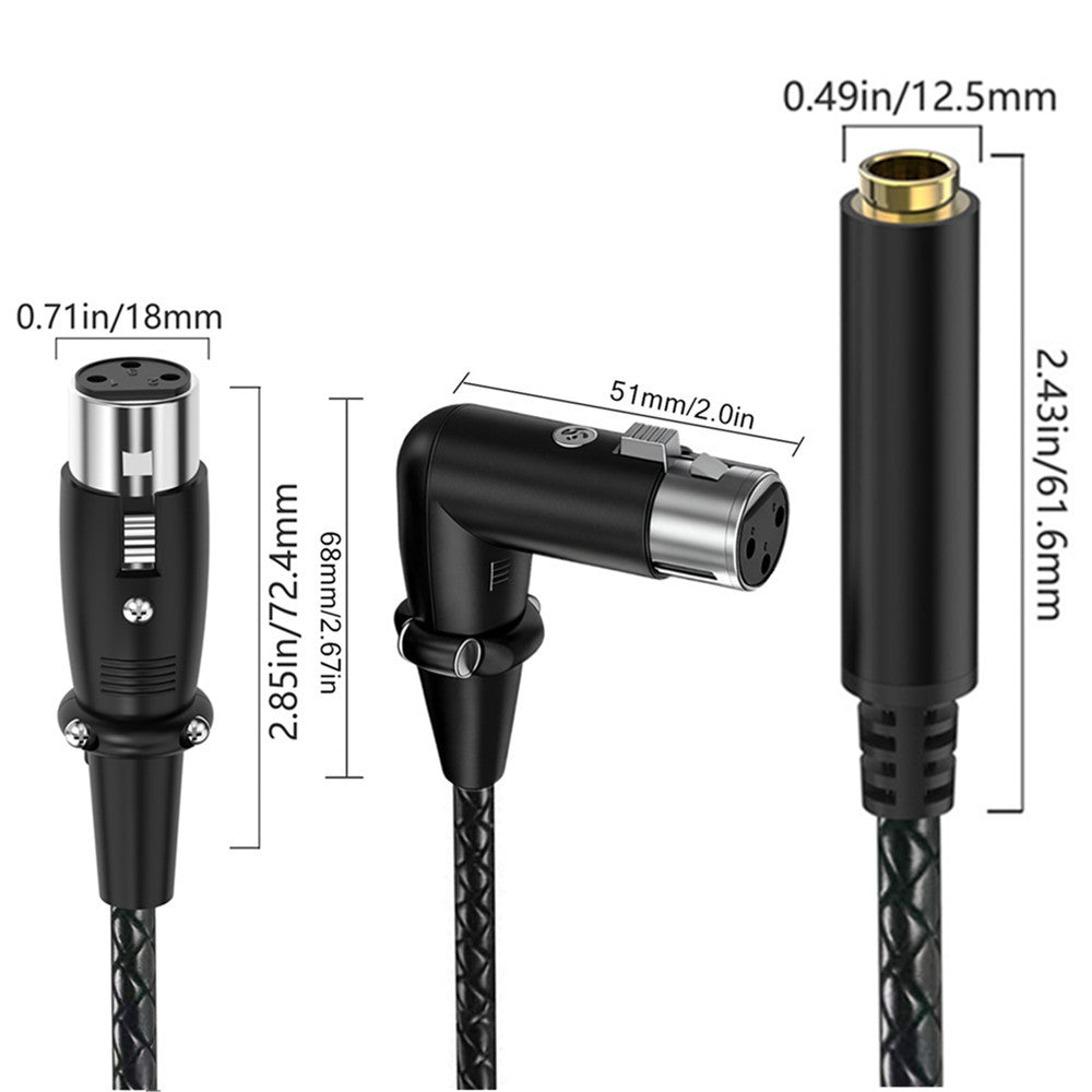 6.35mm TRS female to dual XLR female cable available in 0.5m, 1.8m and 3m