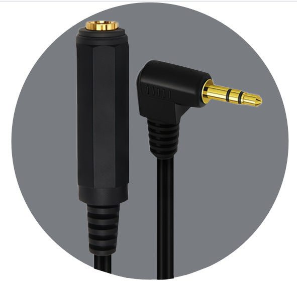 Right-angle 3.5mm stereo adapter cable for mixer and amplifier connection