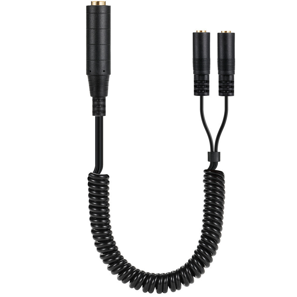 6.35mm female to dual 3.5mm female stereo Y splitter cable