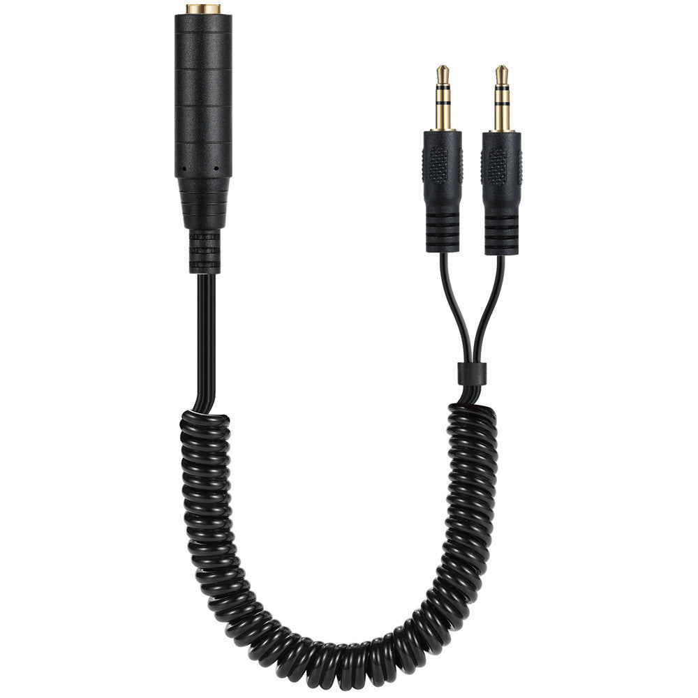 6.35mm female to dual 3.5mm male stereo Y splitter cable