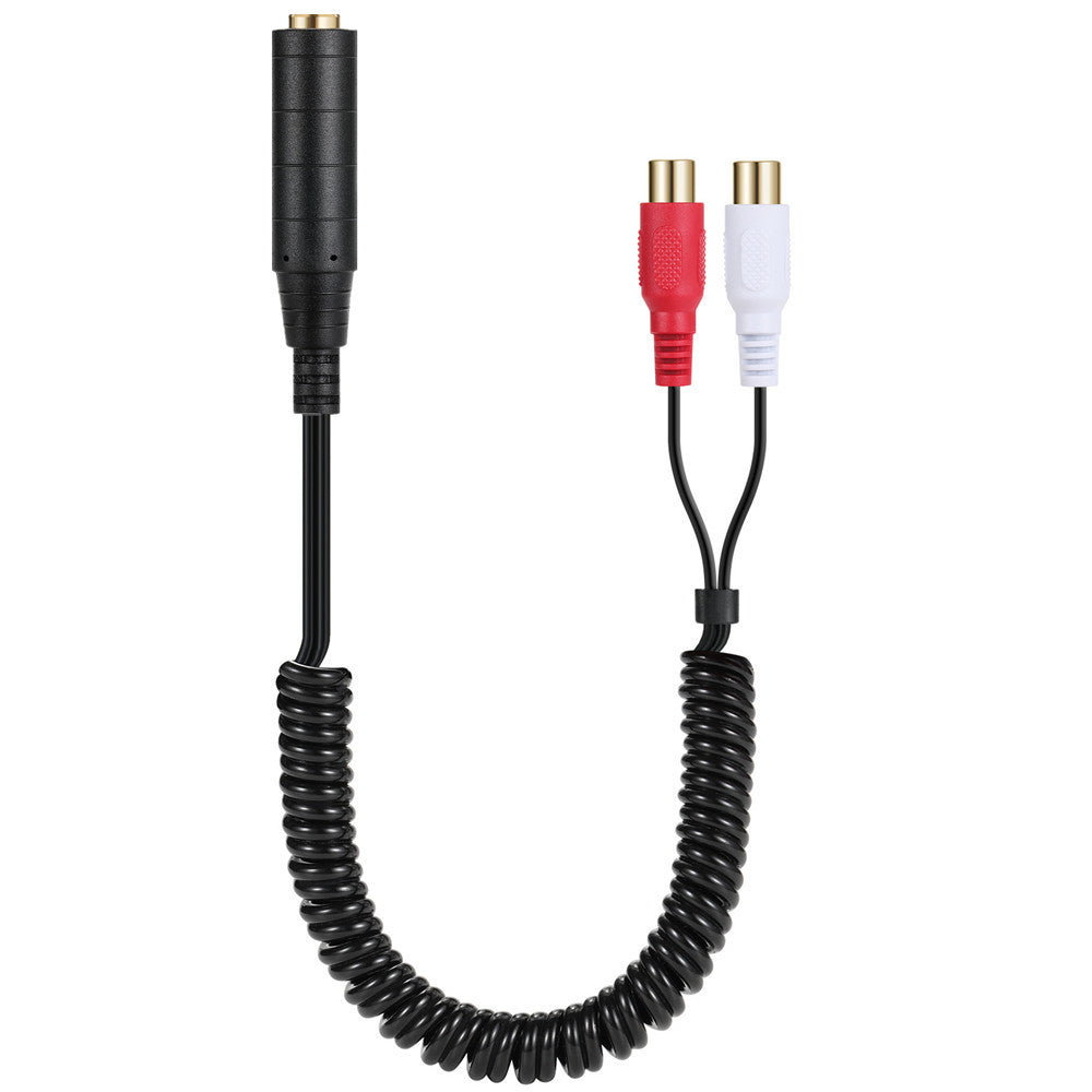 6.35mm female to dual RCA female stereo audio splitter cable