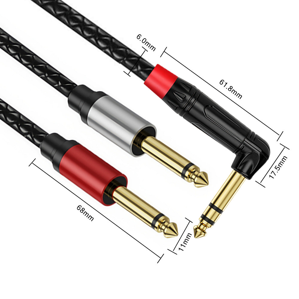 6.35mm stereo to mono Y splitter cable