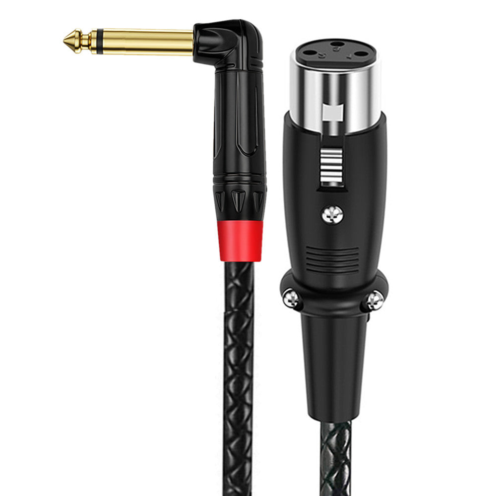 6.35mm TS mono male to XLR female right-angle audio cable