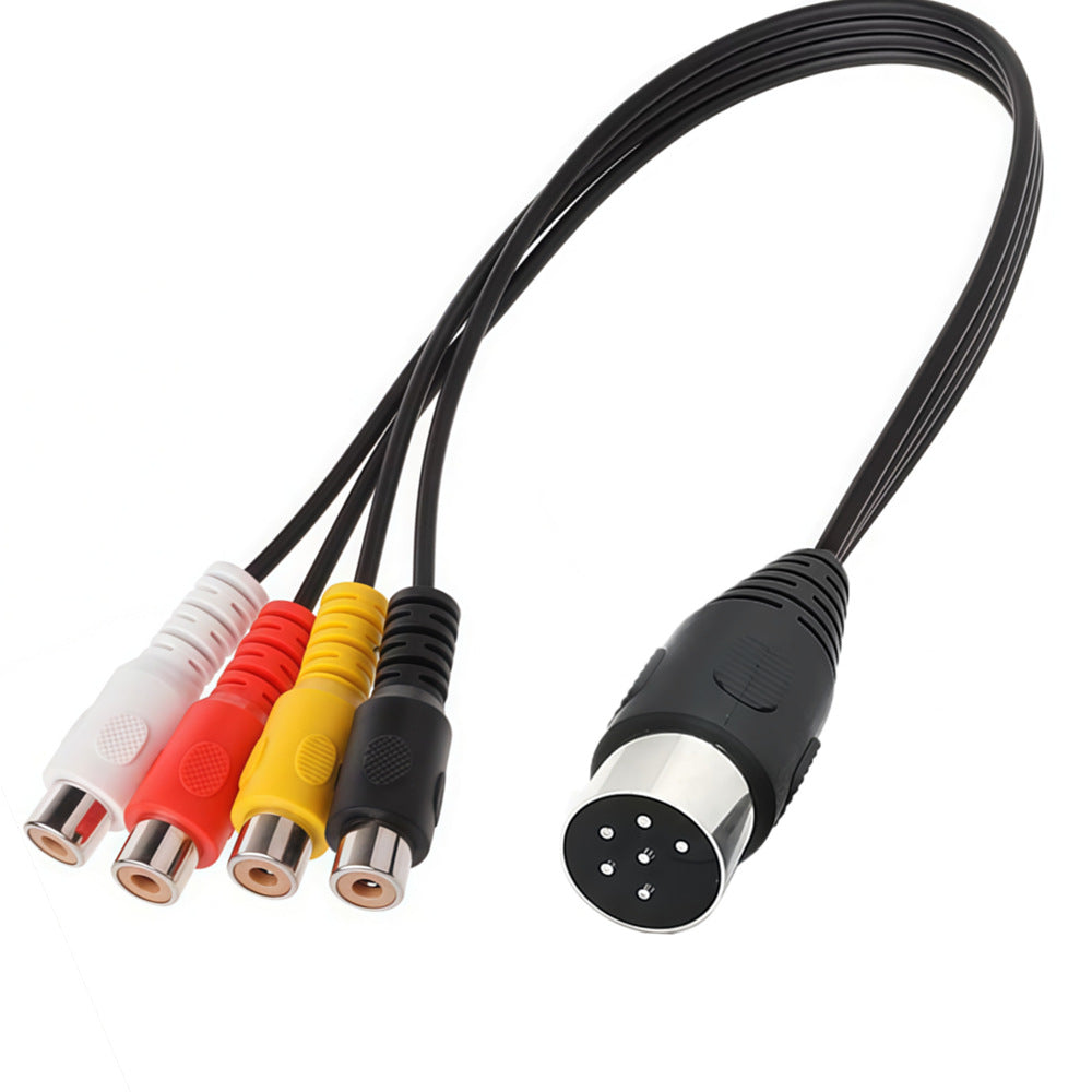 6-pin-din-to-four-rca-female-connectors