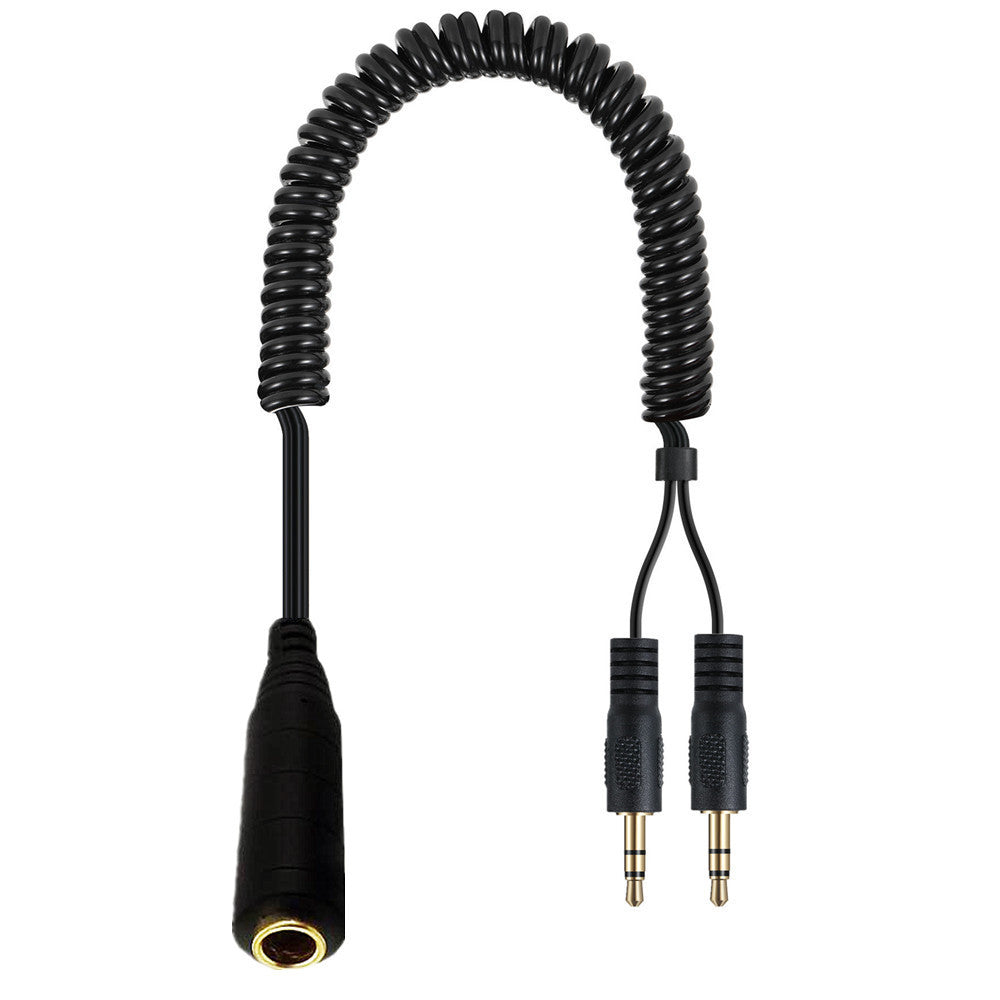 6.35mm 1/4 inch TRS Female to Dual 3.5mm Male Stereo Audio Y Splitter Cable