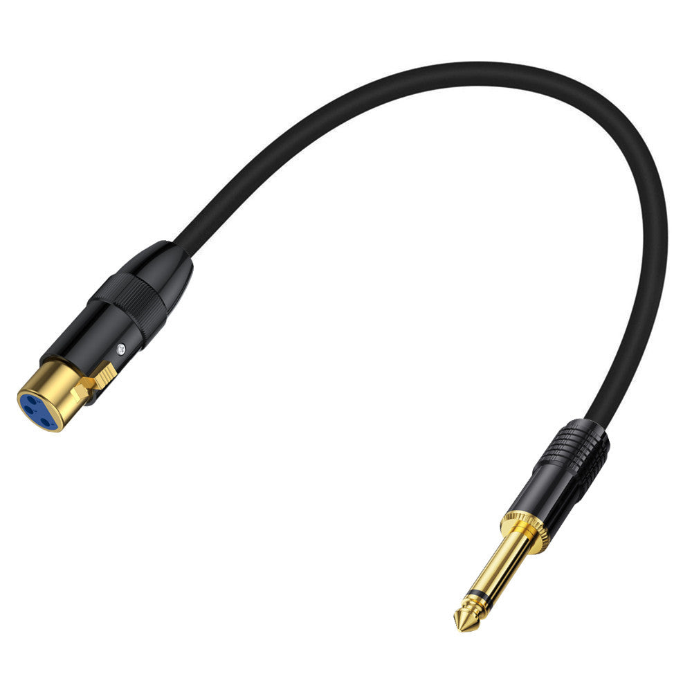 Black 6.35mm to XLR female connector cable close-up