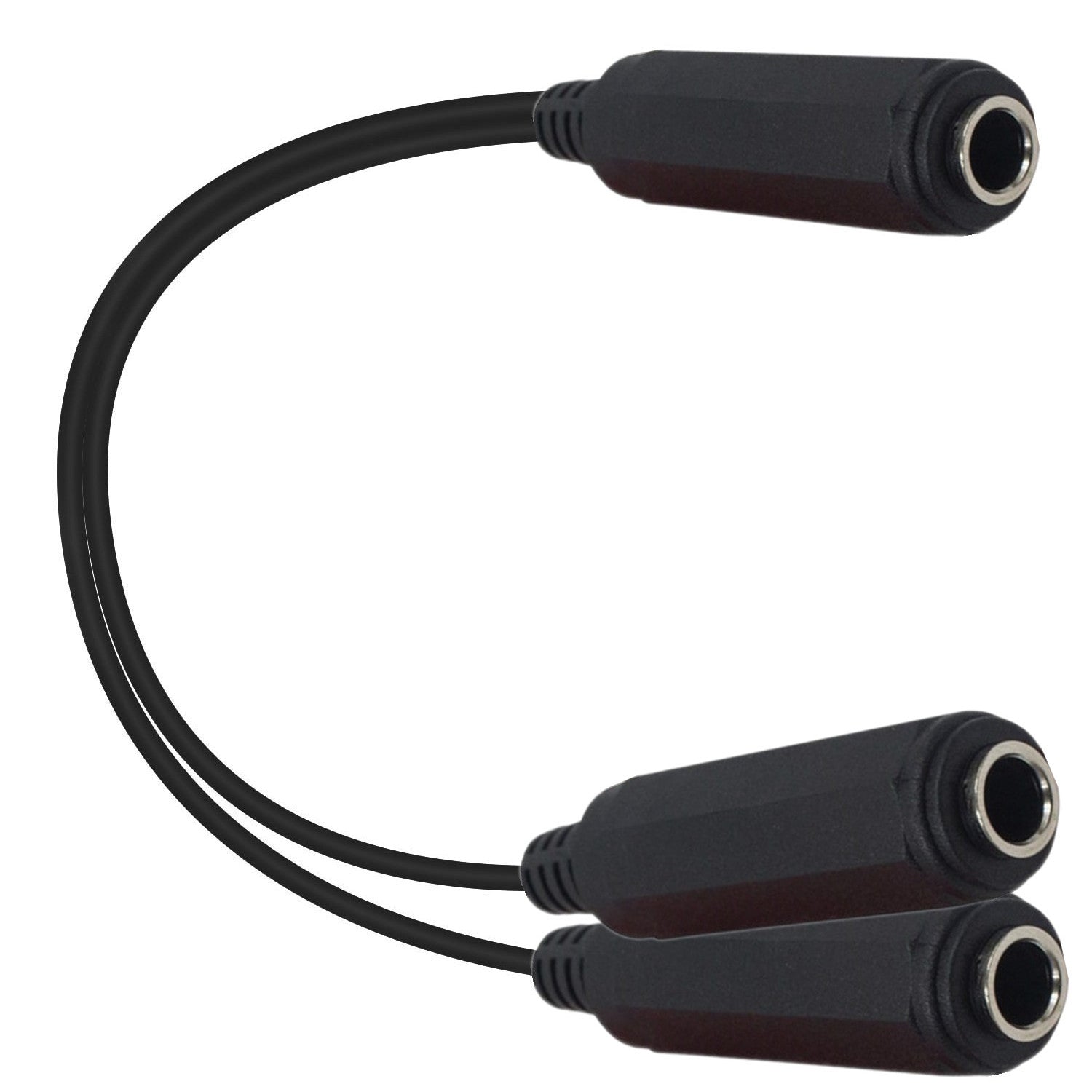 Dual 6.35mm female jack audio adapter cable