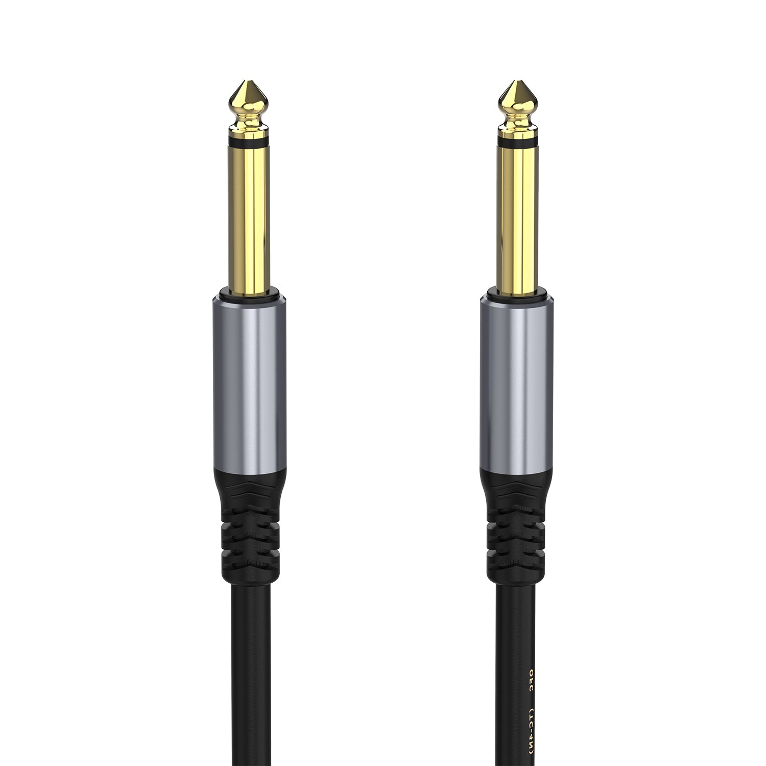 6.35mm 1/4 inch mono and TRS stereo male to male jack cable for guitar, bass, keyboard and amplifier connections
