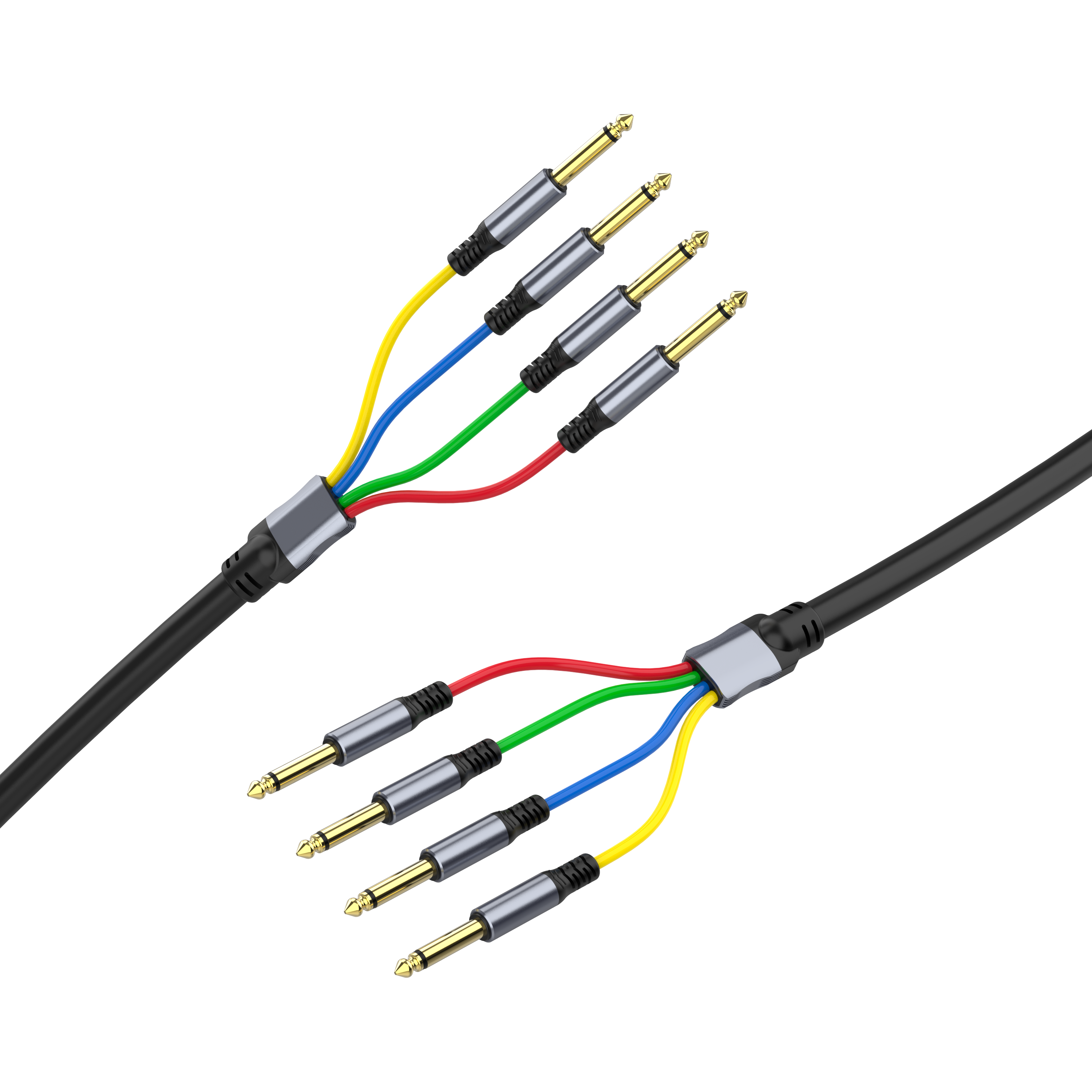 6.35mm 1/4 inch mono jack plug to plug stage snake link cable for live sound and audio routing