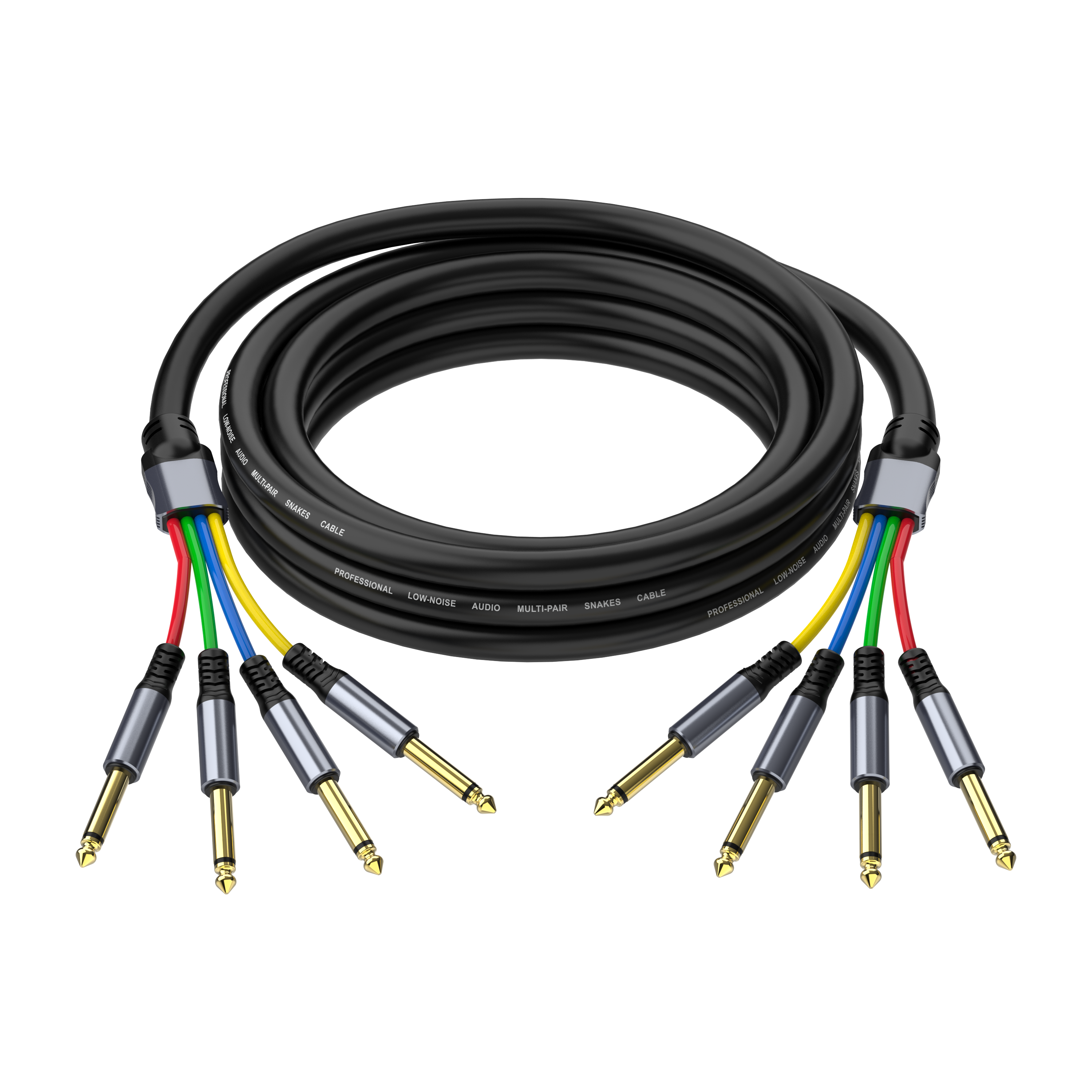 6.35mm 1/4 inch mono jack plug to plug stage snake link cable for live sound and audio routing
