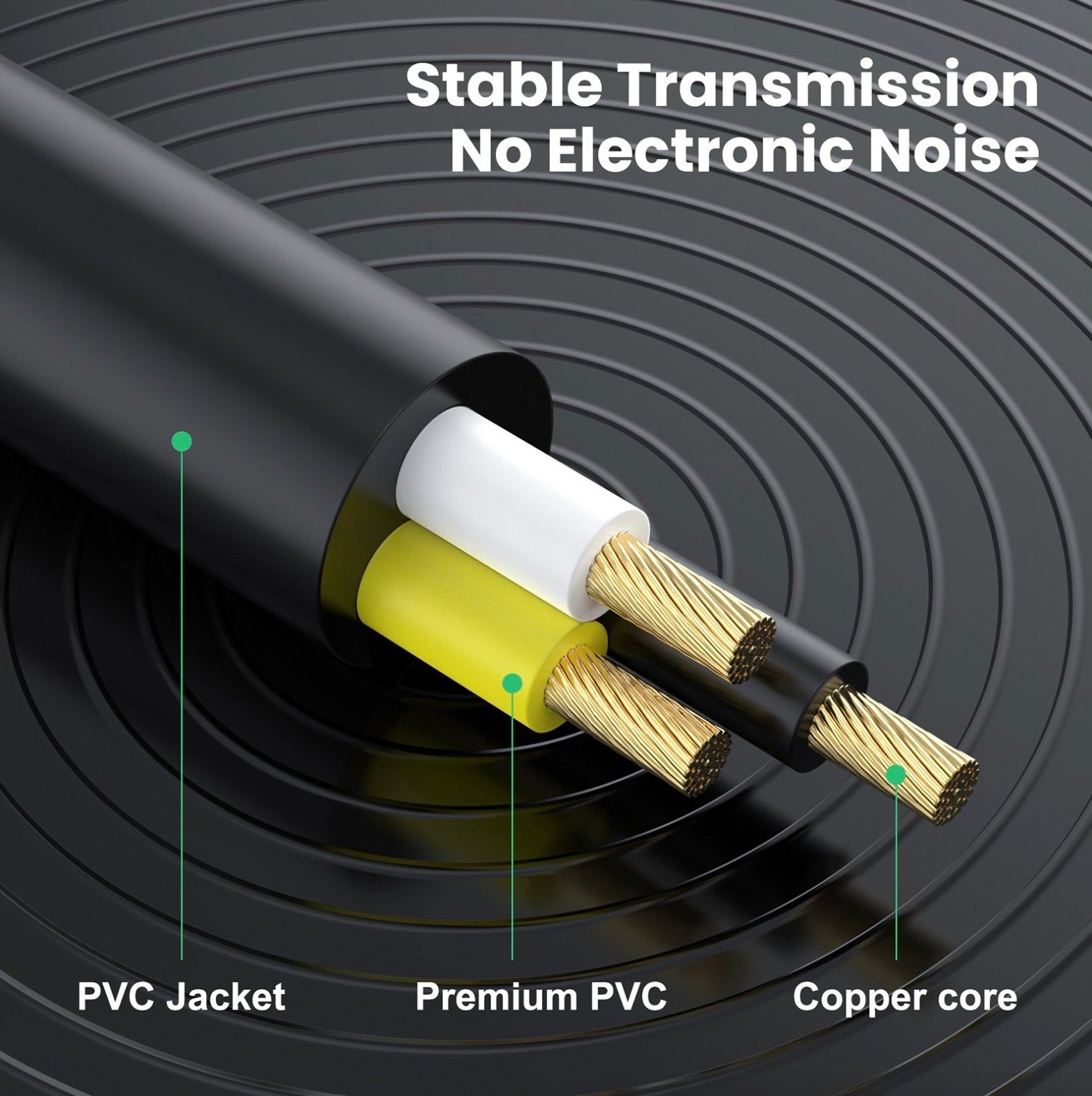 Shielded 1/4 inch mono to 3.5mm audio cable