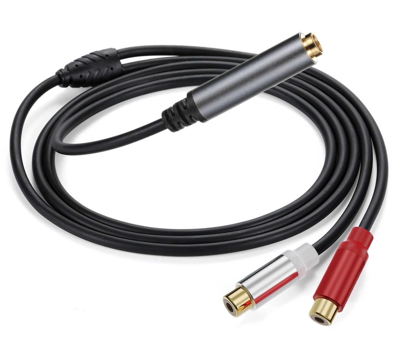 6.35mm TRS female to dual RCA female Y splitter cable