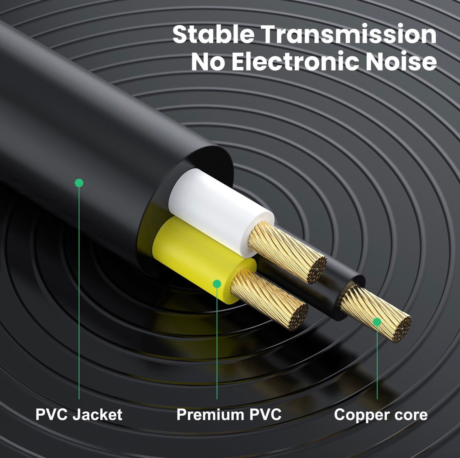 Gold plated 6.35mm to dual RCA splitter lead