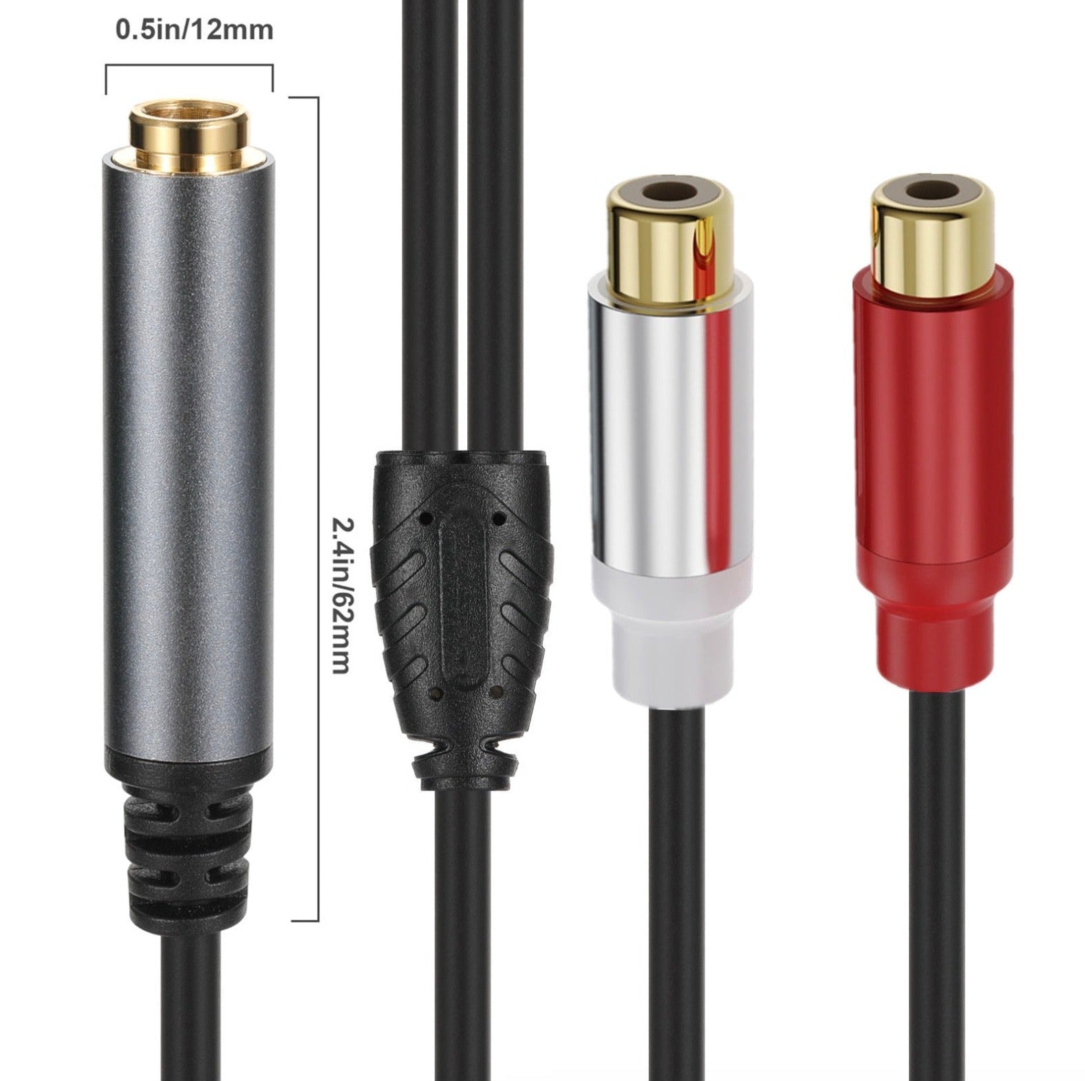 1/4 inch jack to RCA female audio adapter