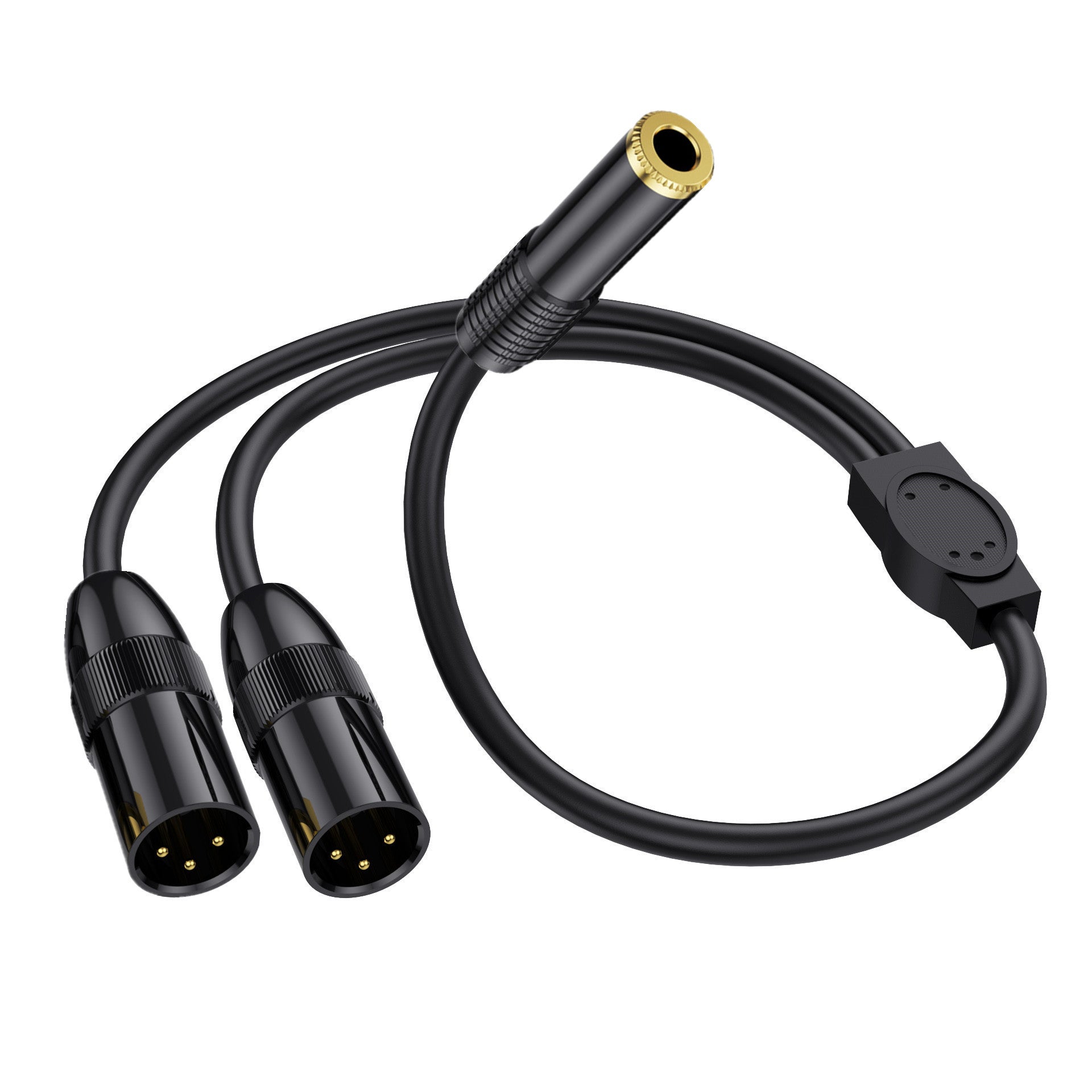 6.35mm TRS female to dual XLR male Y splitter cable