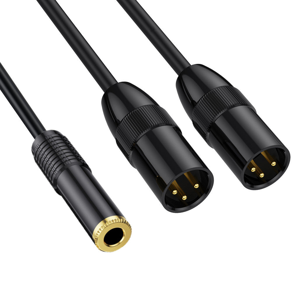 1/4 inch TRS to dual XLR 3 pin male balanced audio adapter