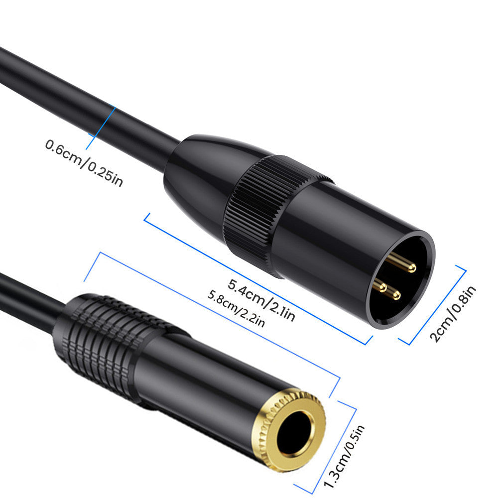 6.35mm TRS female to dual XLR male Y splitter cable
