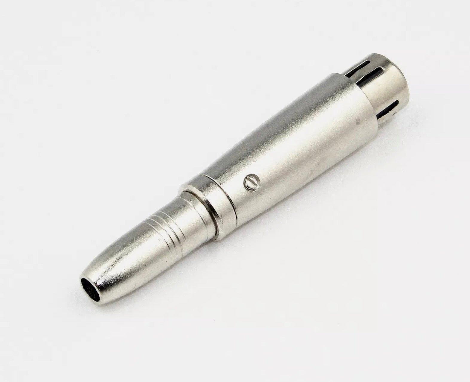 Silver pen on a white background