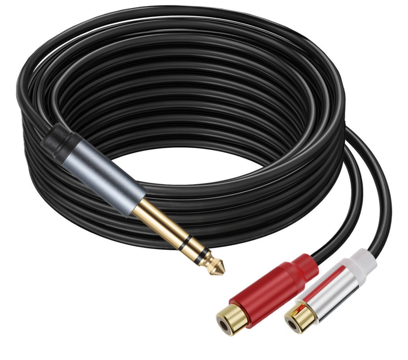 1/4 inch jack to RCA female audio adapter
