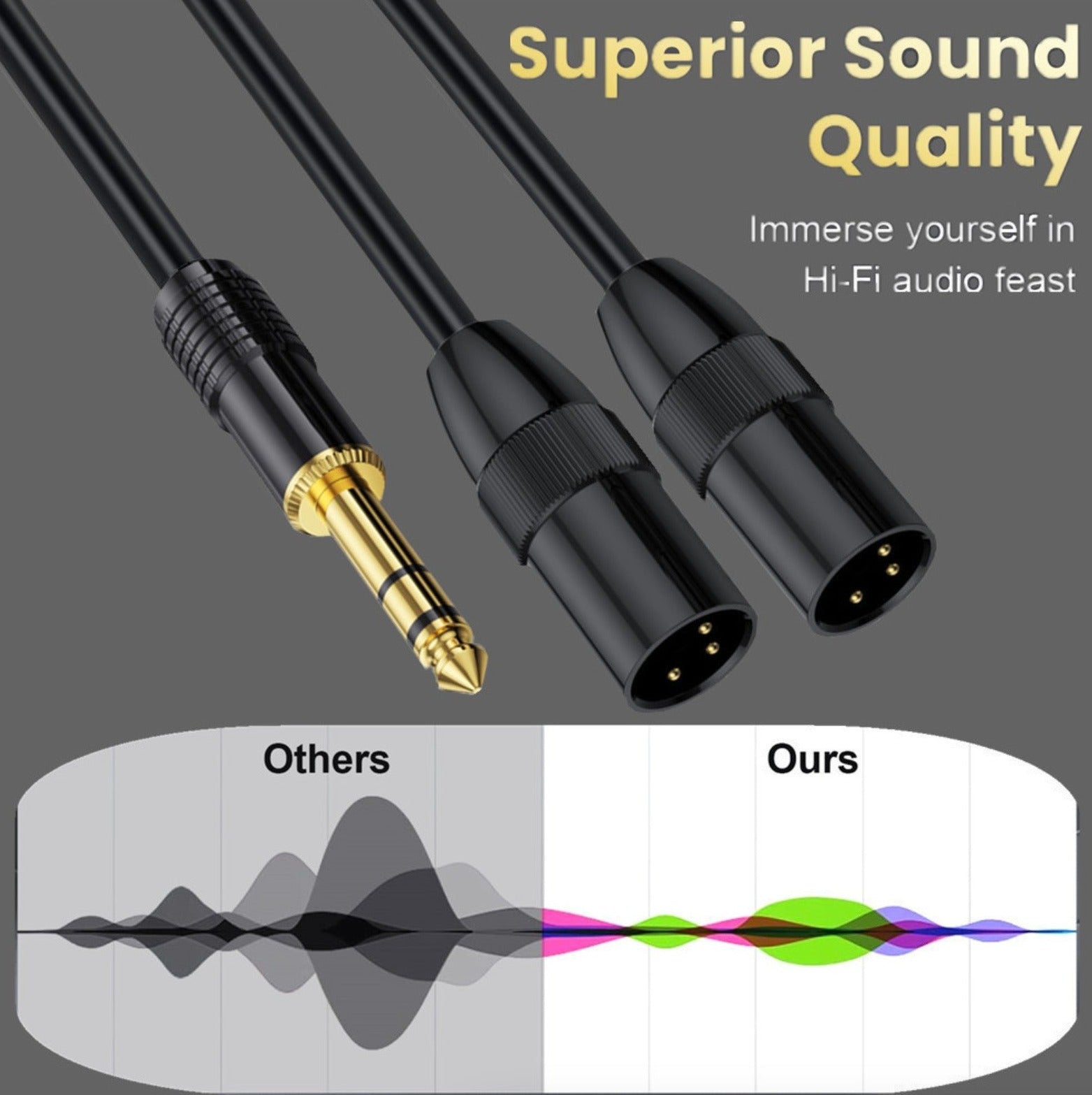 Professional 1/4 inch to XLR Y cable black
