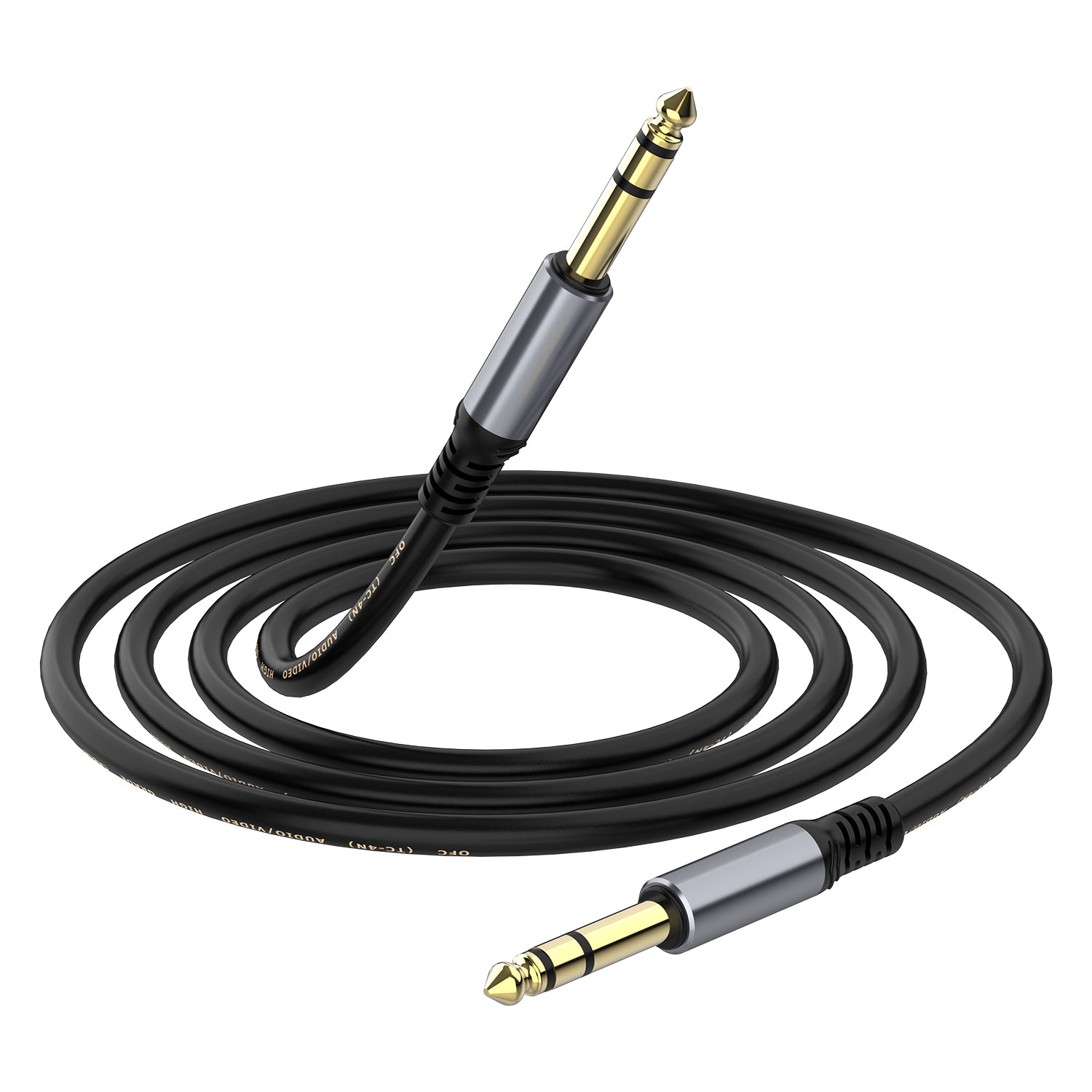 6.35mm 1/4 inch balanced TRS stereo male to male audio cable for studio and professional audio equipment