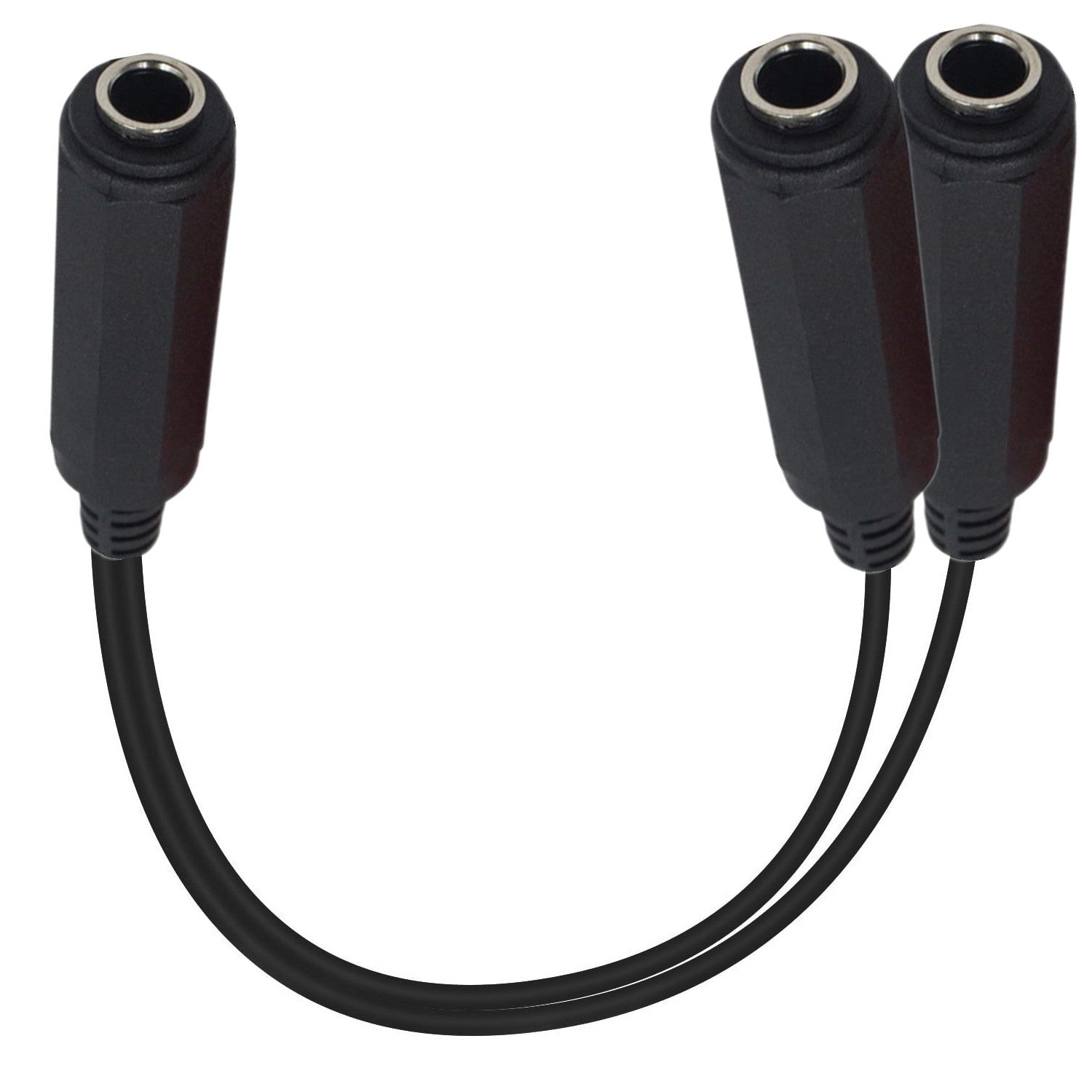 6.35mm Female to Dual 6.35mm Female Stereo Jack Audio Extension Cable, 1/4" TRS to 2 x 1/4" TRS Y Splitter
