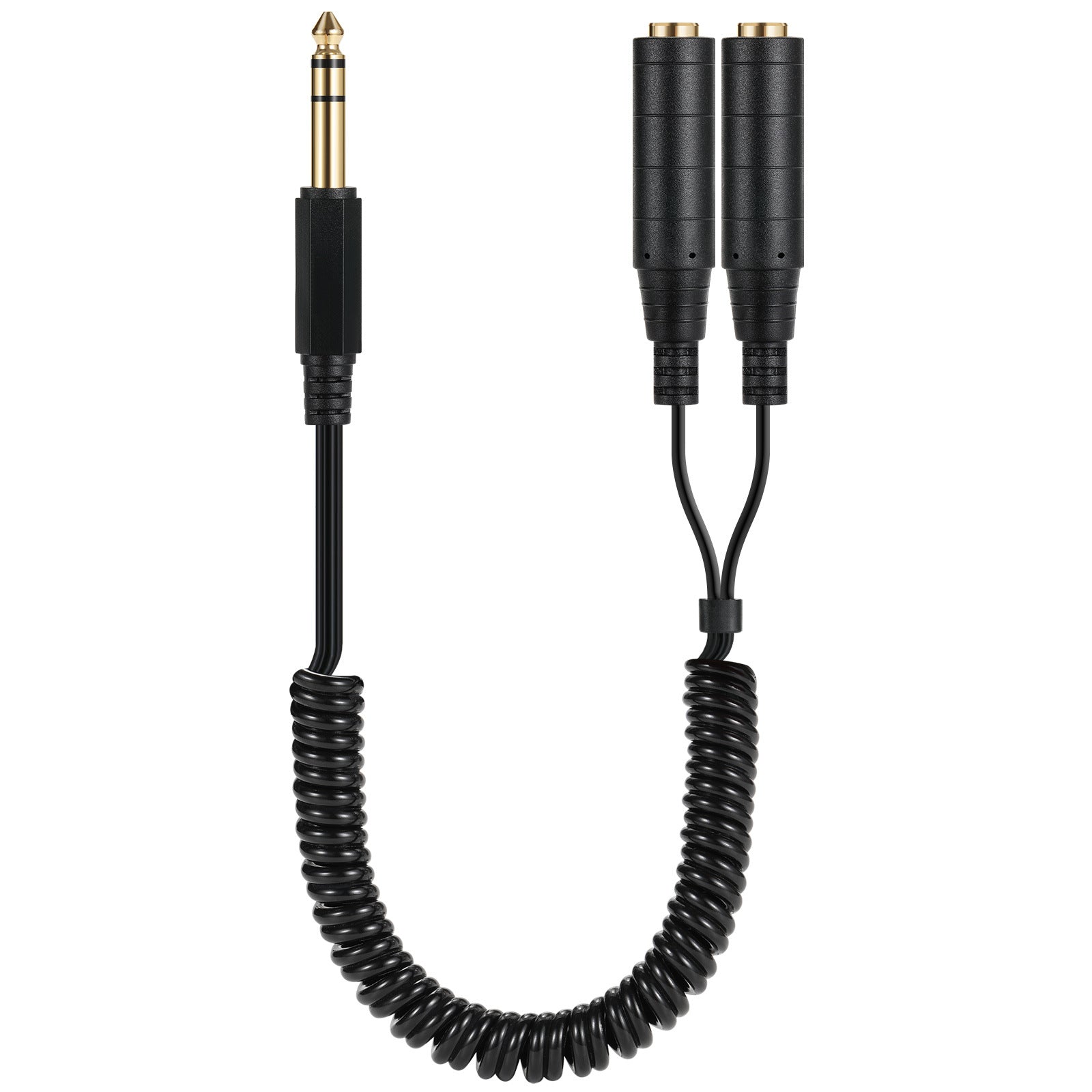 6.35mm 1/4 inch TRS Stereo to Dual 6.35mm Audio Y Speaker Cable